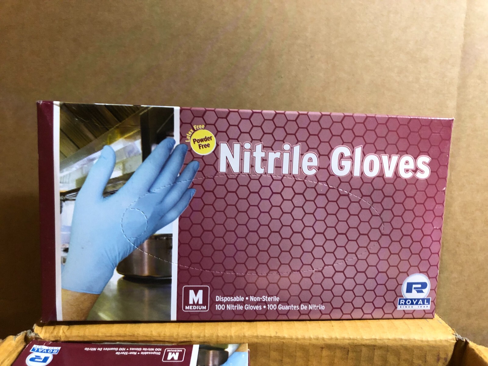 ROYAL 1000 MEDIUM Blue Nitrile Disposable Exam Gloves Healthcare, Food-Safe