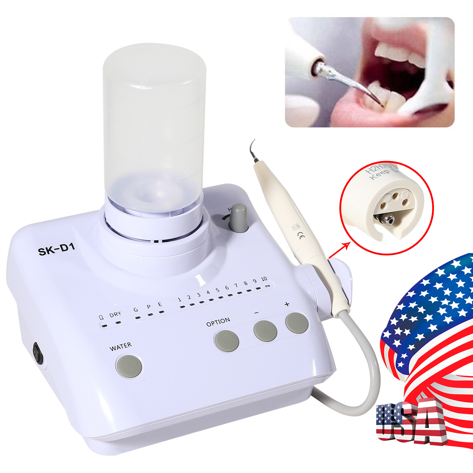 Portable Dental Ultrasonic Piezo Scaler+Handpiece 2Bottles Fit DTE SATELEC SK-D1