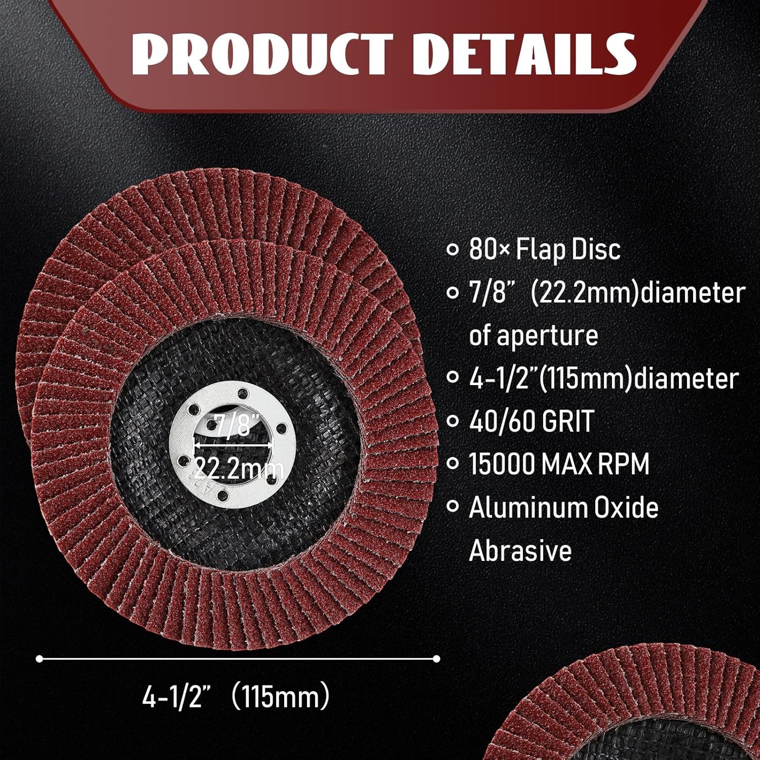 80 Pack Flap Discs 4 1/2 Inch for Angle Grinder 4.5 x 7/8 Inch…