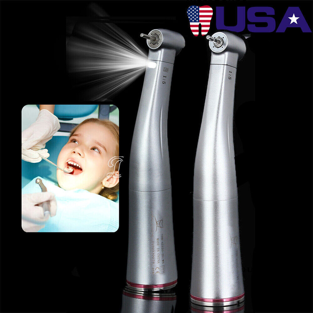 Dental 1:5 Fiber Optic Contra Angle Handpiece Red Ring fit for NSK Ti-MAX X95L