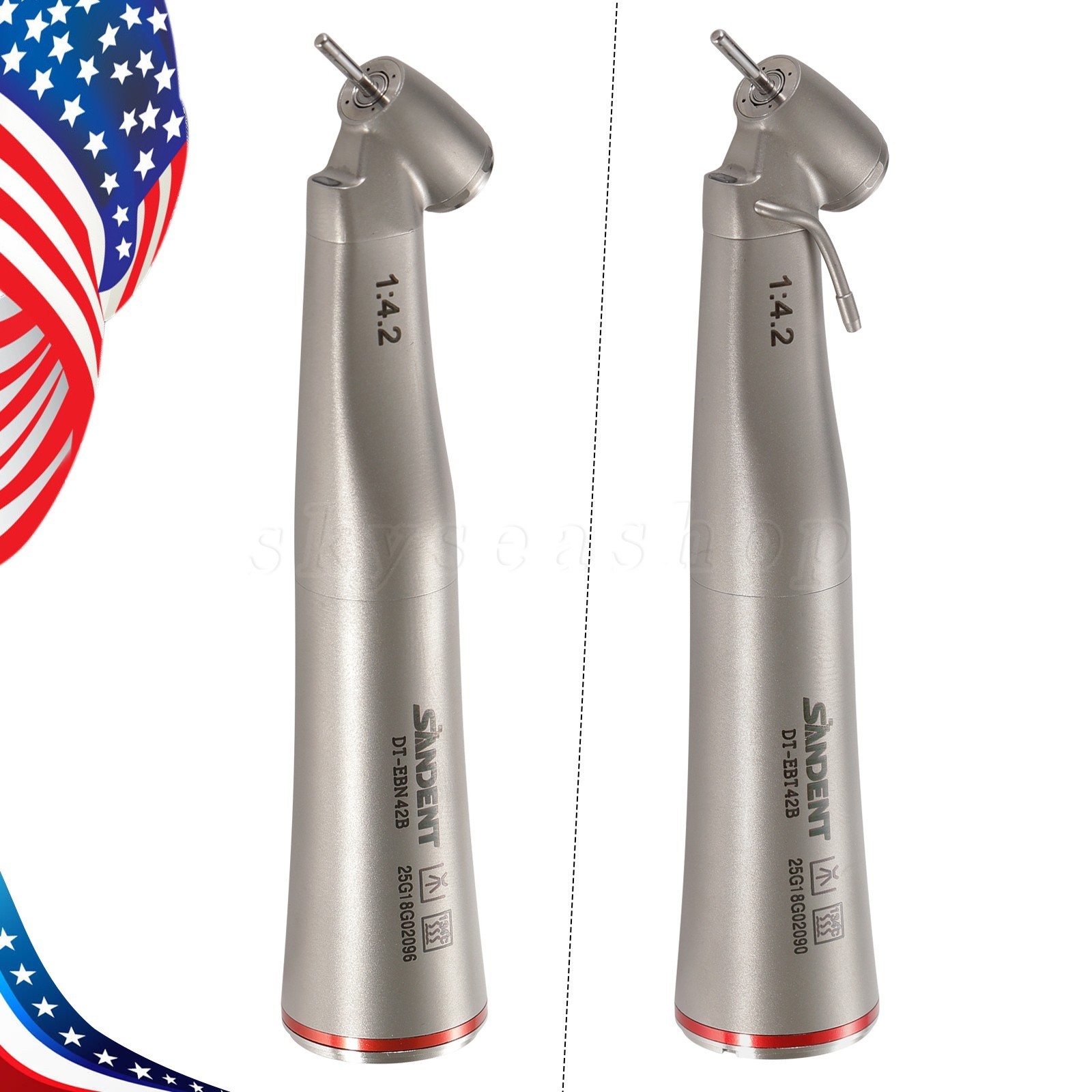 SANDENT Dental 1:1 1:5 1:4.2 LED Fiber Optic Contra Angle/Straight Handpiece