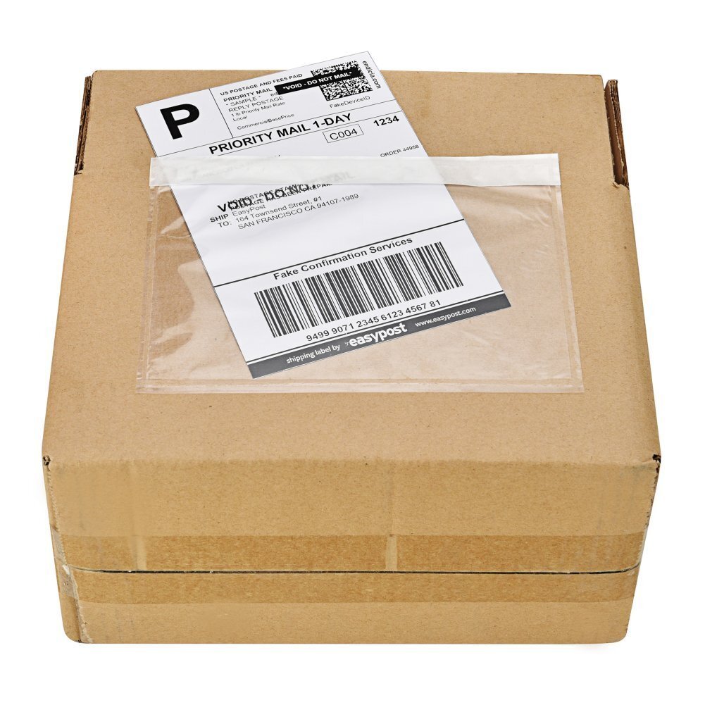 100-1000 7.5 x 5.5 Clear Packing Pouches List Invoice Shipping Envelope Adhesive
