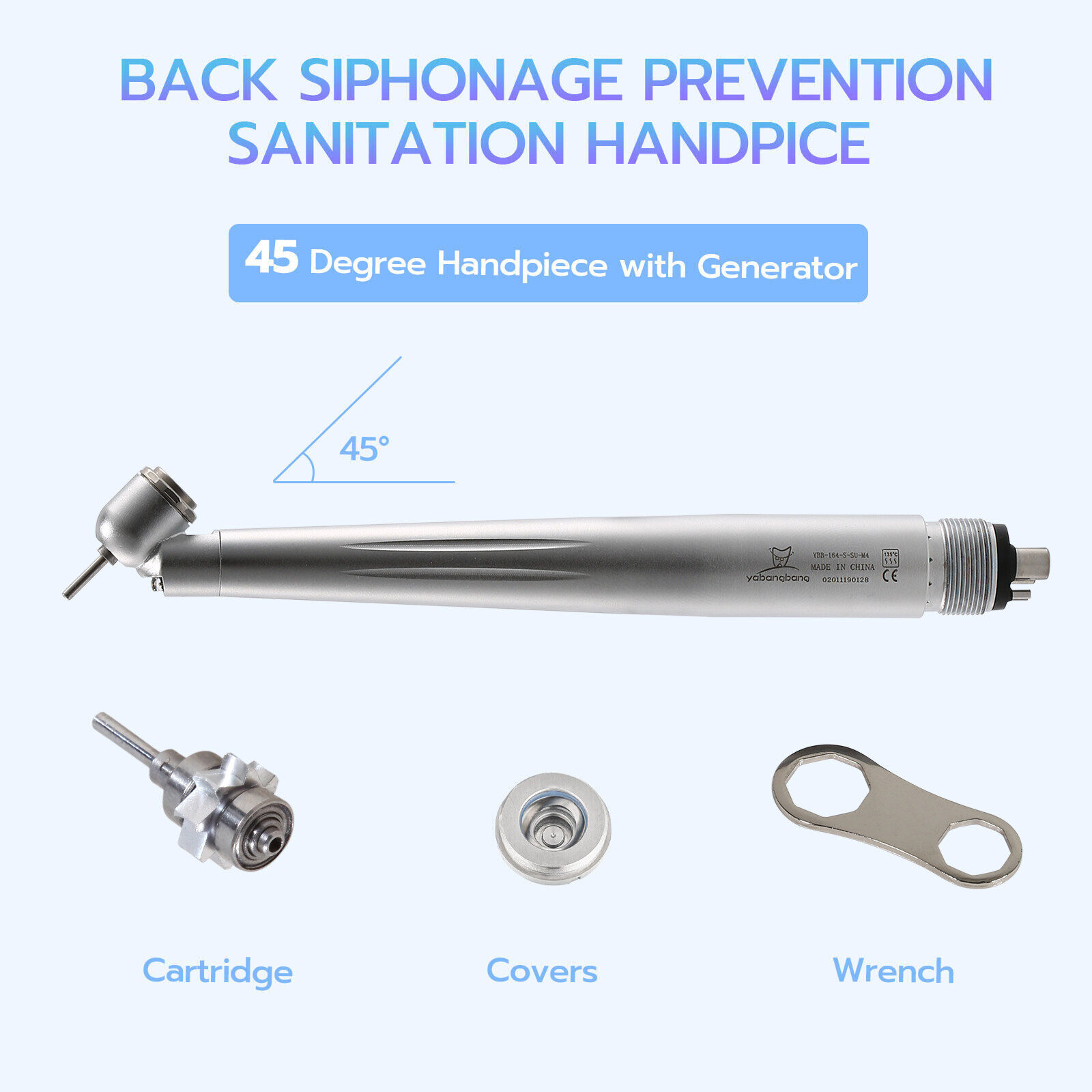 Turbina Dental LED 45 Degree Surgical High Speed Handpiece Push