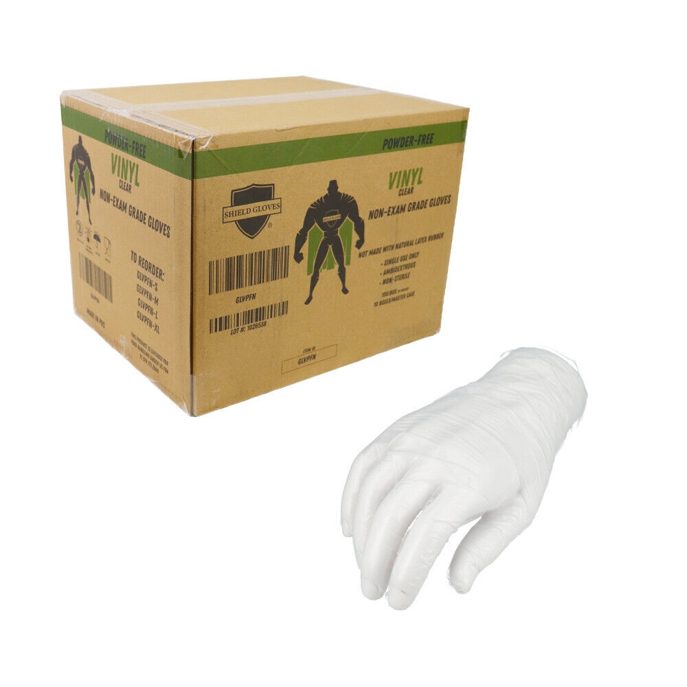 Disposable Powder-Free Non Latex Vinyl Gloves,5 MIL,Clear, Small, 1000 Pairs