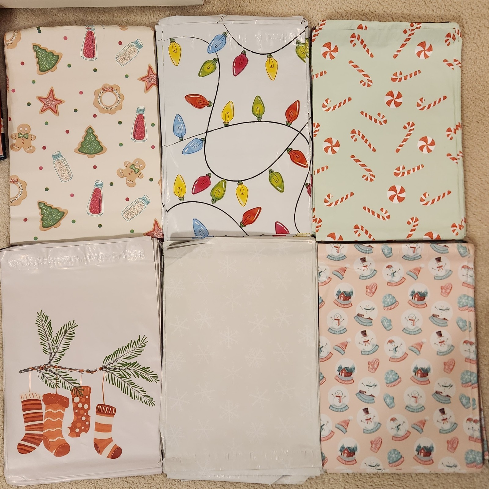 50 Poly Mailers Designer Shipping Bags Christmas Holiday Gifts Bags 10’x13
