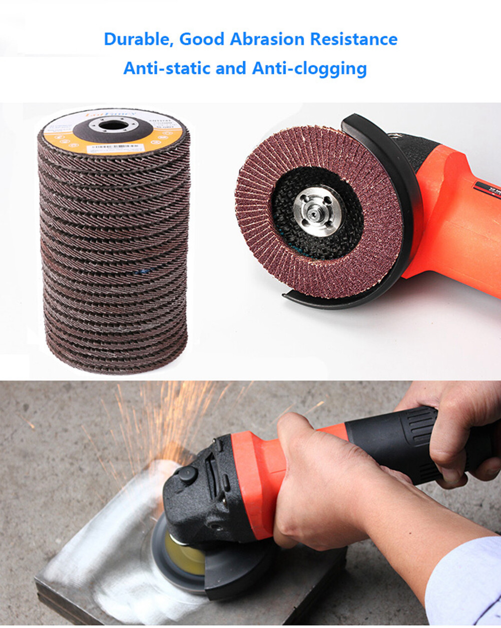 20x 4.5″ 4-1/2 Flap Discs 40 60 80 120 Grit Sanding Grinding Wheels Assorted T27