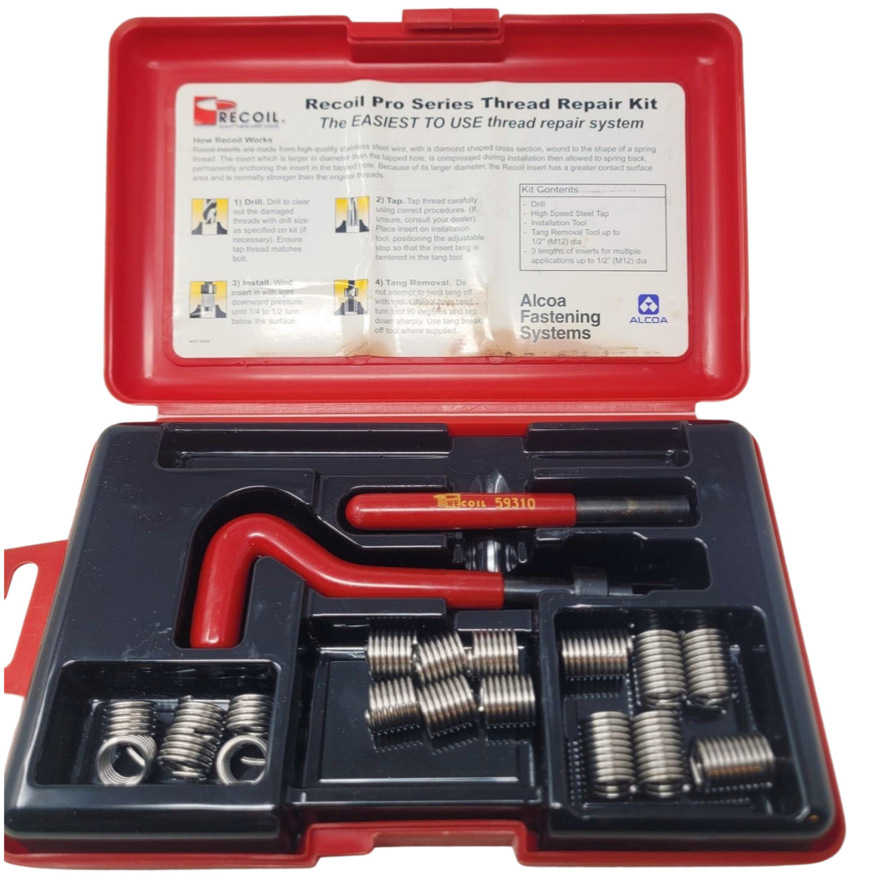 Recoil 33076 UNC SS 7/16-14 Master Thread Repair Kit Helicoil Alcoa Pro Series