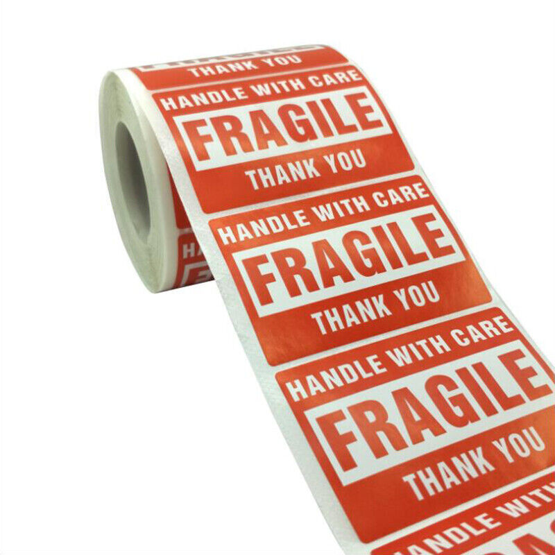10000 Fragile Stickers 2×3 Handle with Care Thank You Mail Labels 500/Roll