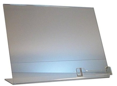 Dazzling Displays Clear Acrylic Slanted Sign Holder Picture Frame Transparent