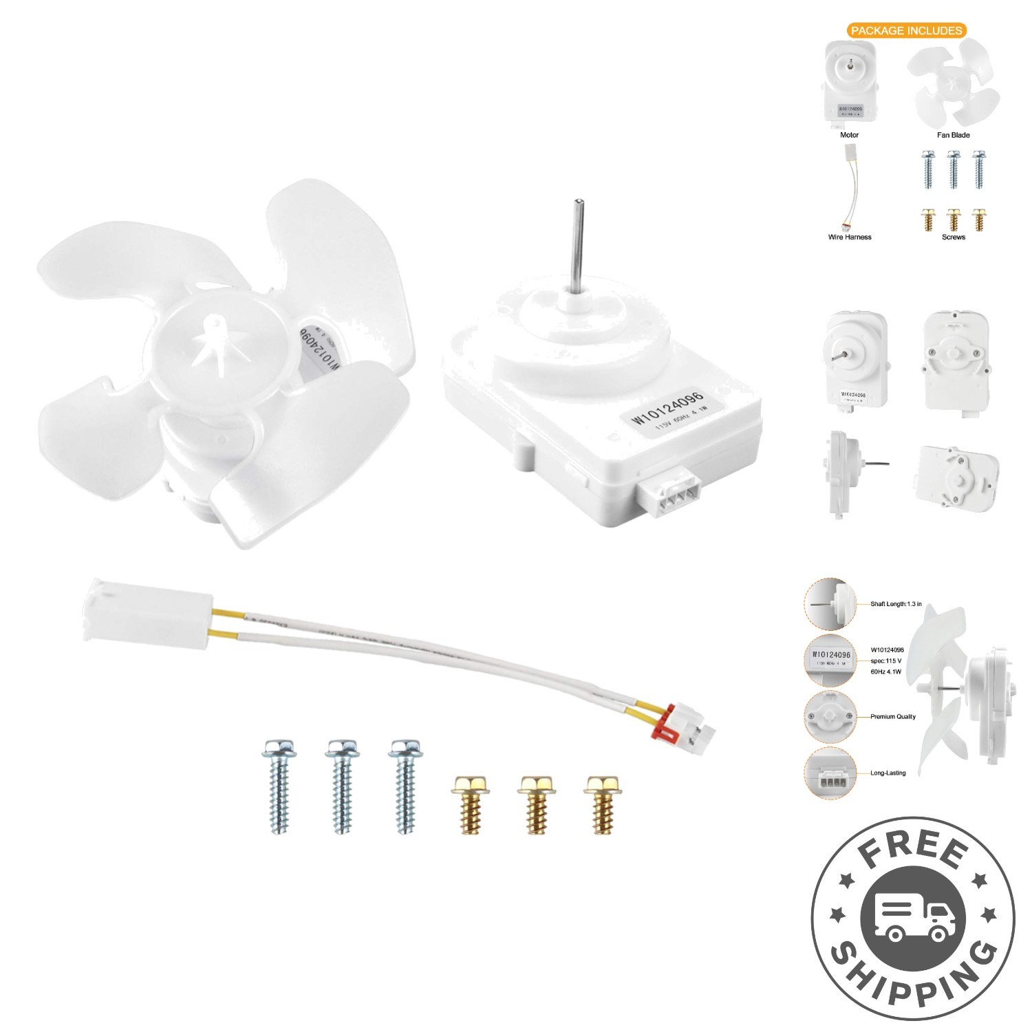 High Compatibility Refrigerator Condenser Fan Motor Kit – 120V, Easy Install