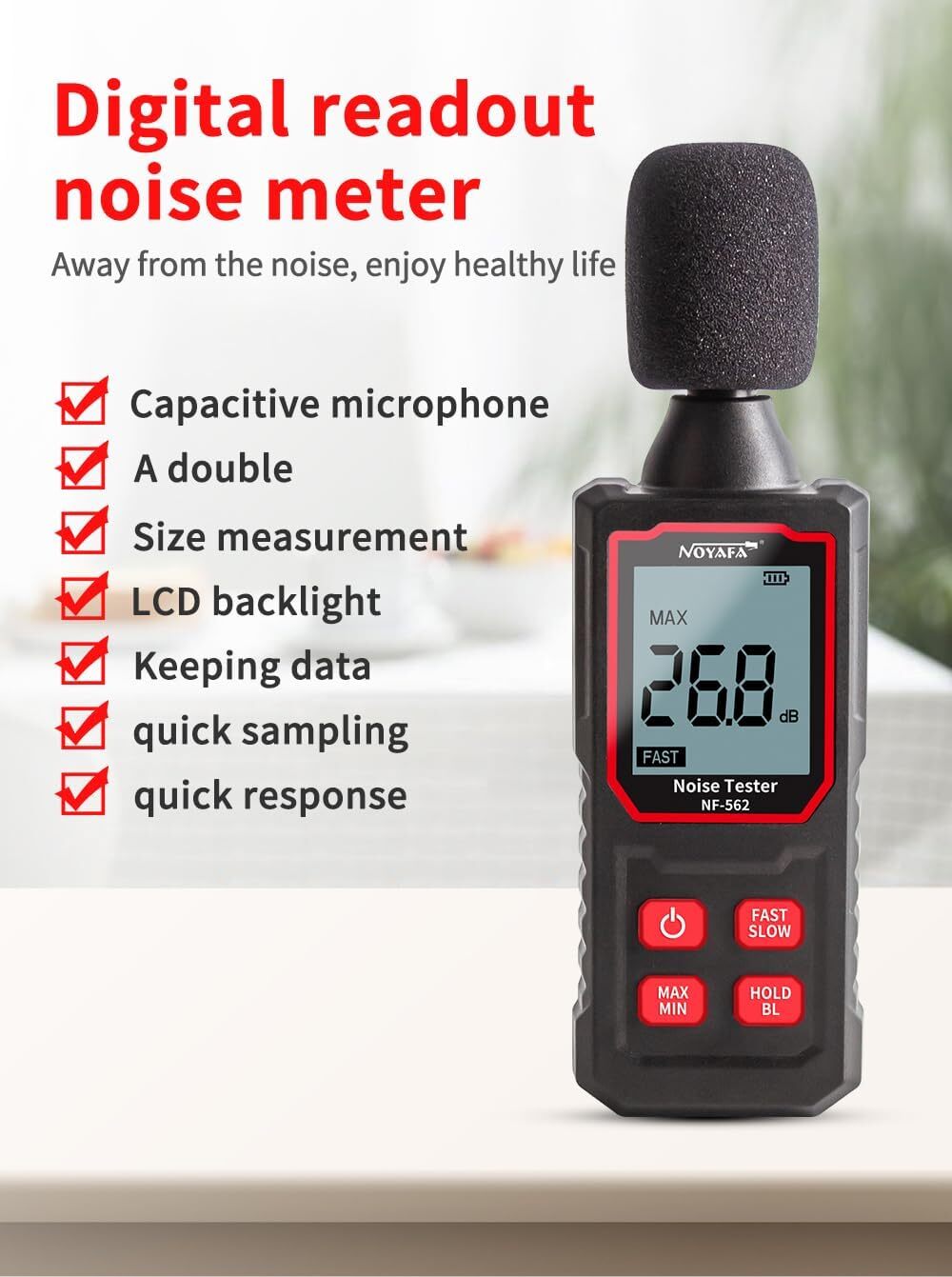 Portable digital sound meter professional precise decibel tester 30-130dB
