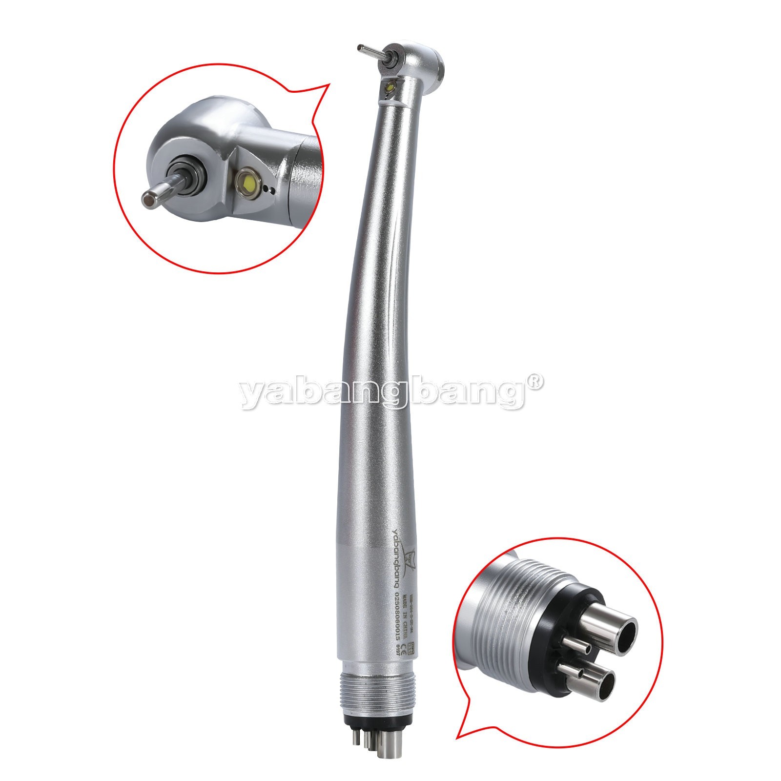 Dental High Speed Handpiece Mini LED Fiber Optic Small Head Air Turbine 4H USA
