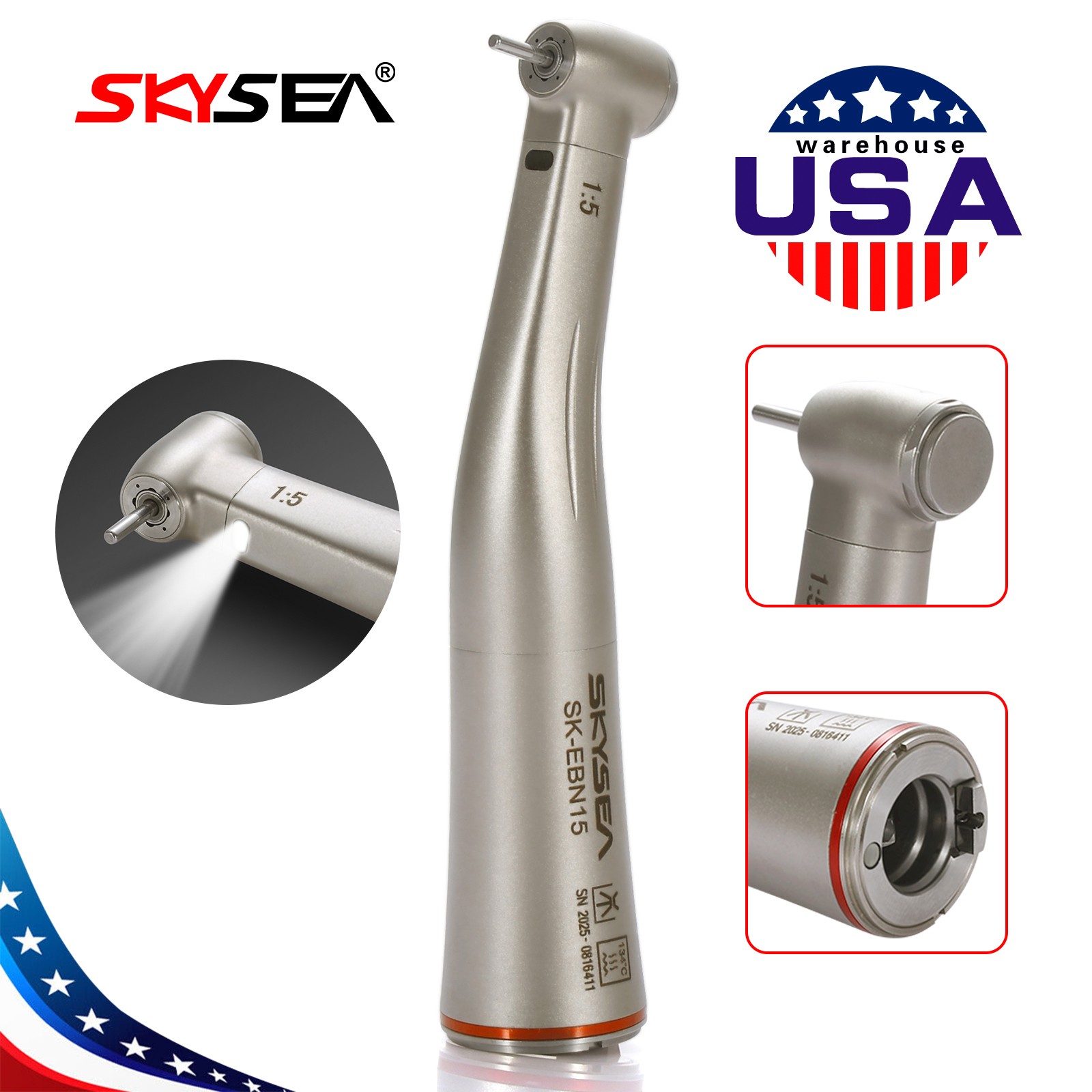 NSK Style Dental Slow Low Speed Handpiece E-type Air Motor Micromotor 4 Holes M4