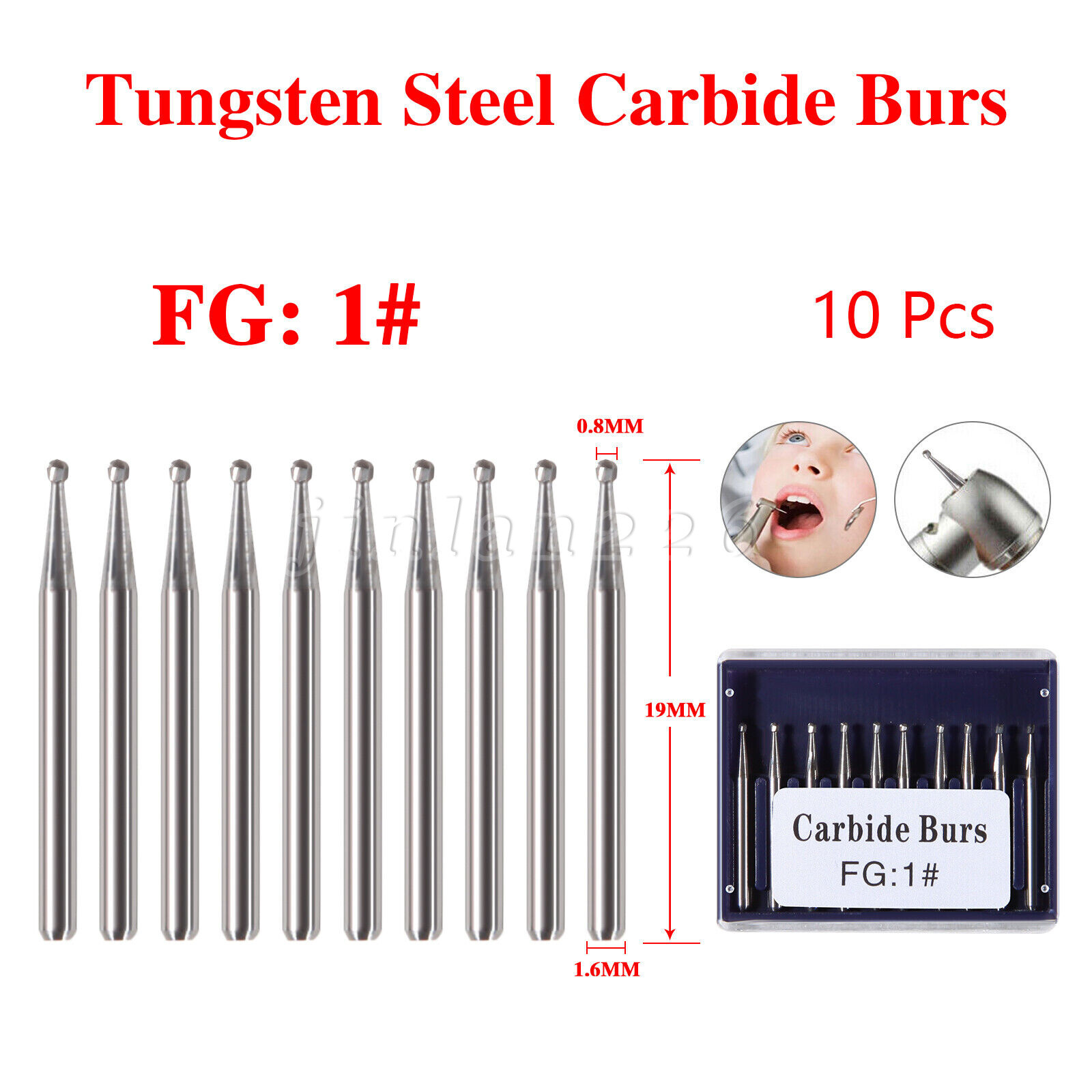 Dental Carbide Burs FG 701 702 556L 557L High Speed Friction Grip Shank φ1.6mm