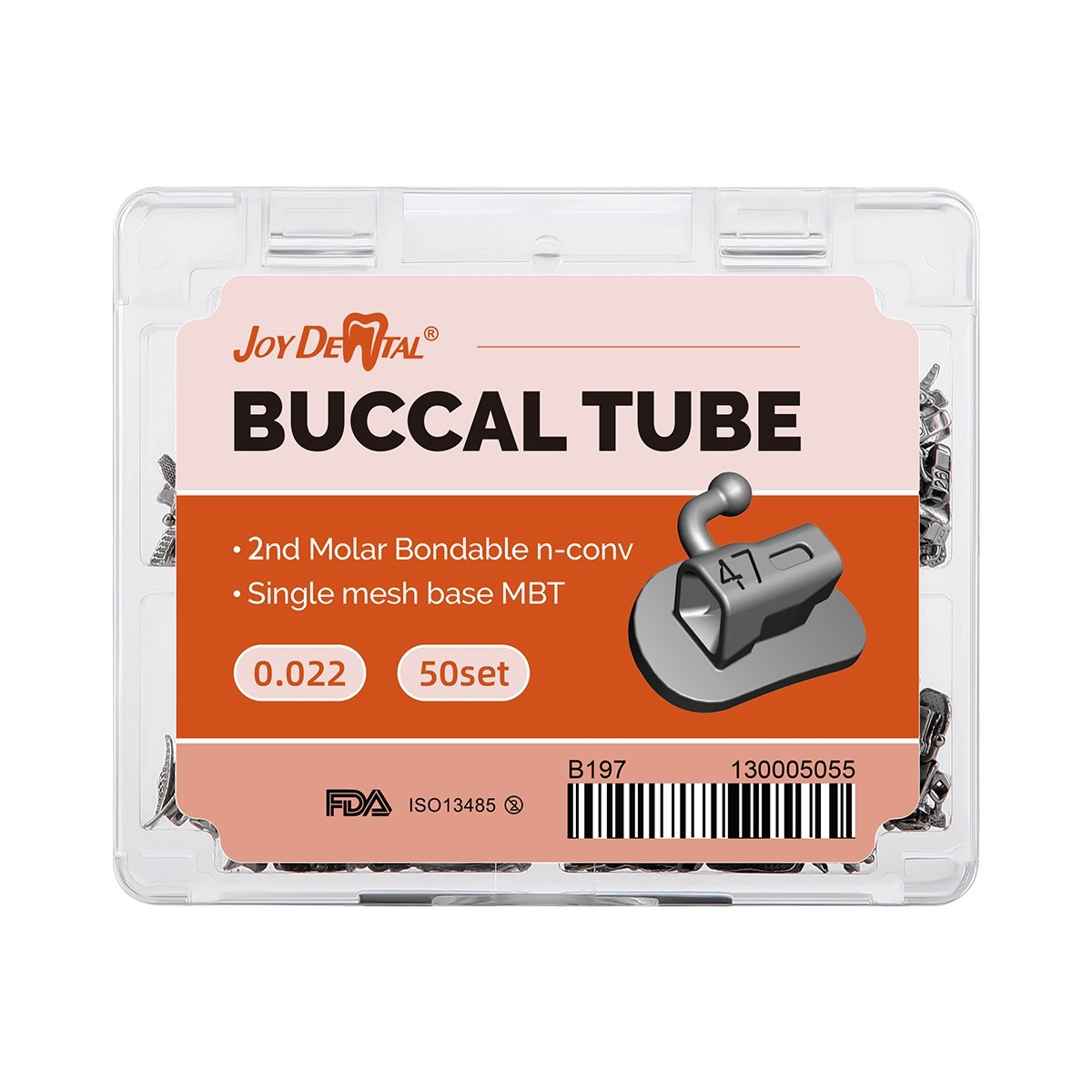 200pcs Dental Ortho Buccal Tubes 2nd Molar MBT 022 Non-Conv Mesh Base Joydental