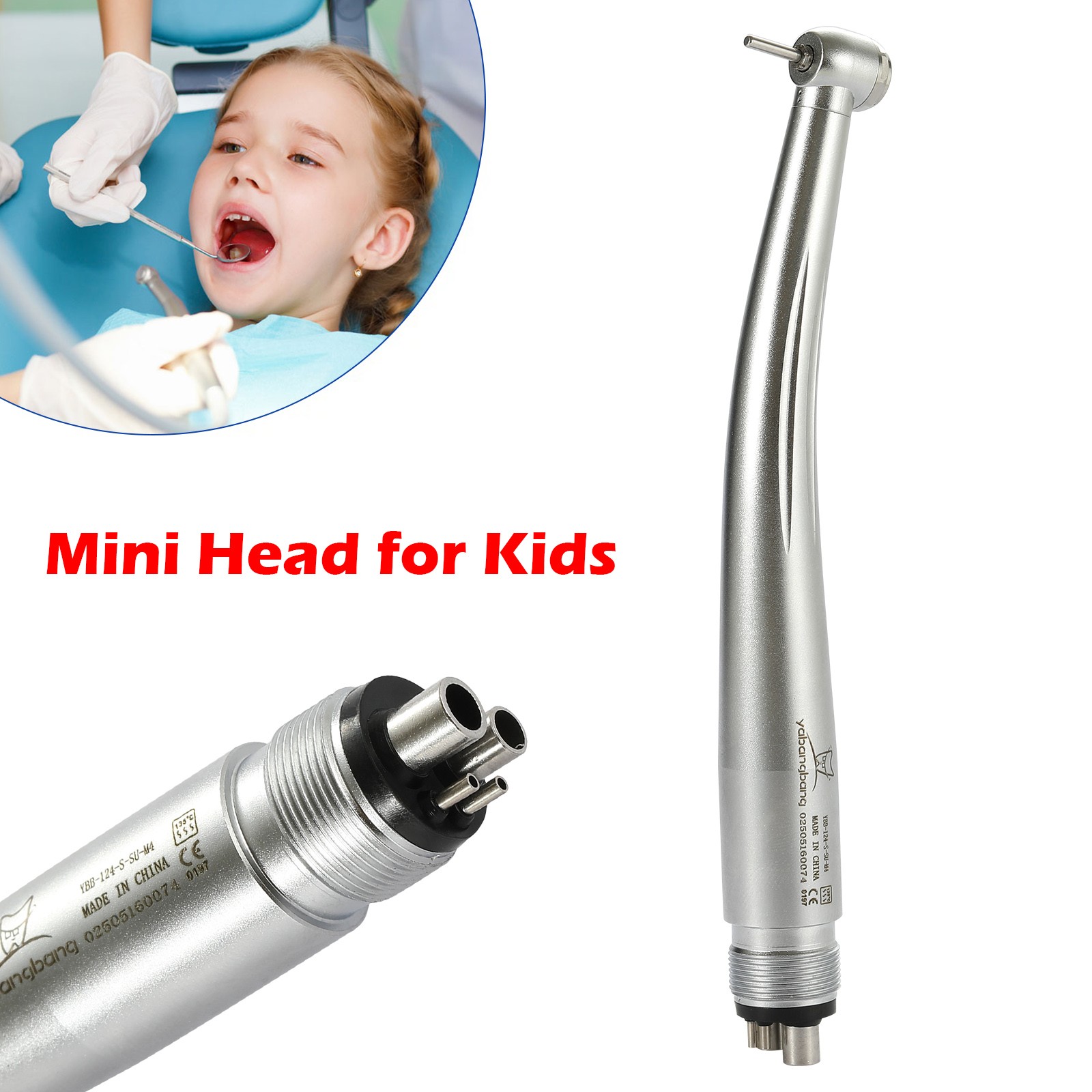 Dental High Speed Handpiece Small Mini Head Turbine 4 Hole Fit NSK