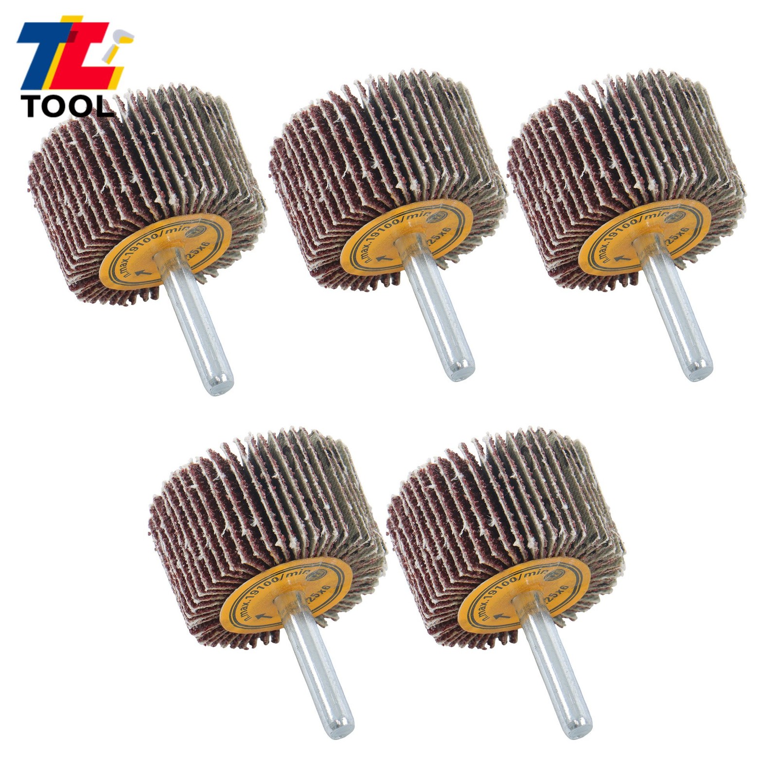 1-1/2″ x 1″ x 1/4″ Aluminum Oxide Shank Mounted Flap Wheels 60 Grit – 5 Pack