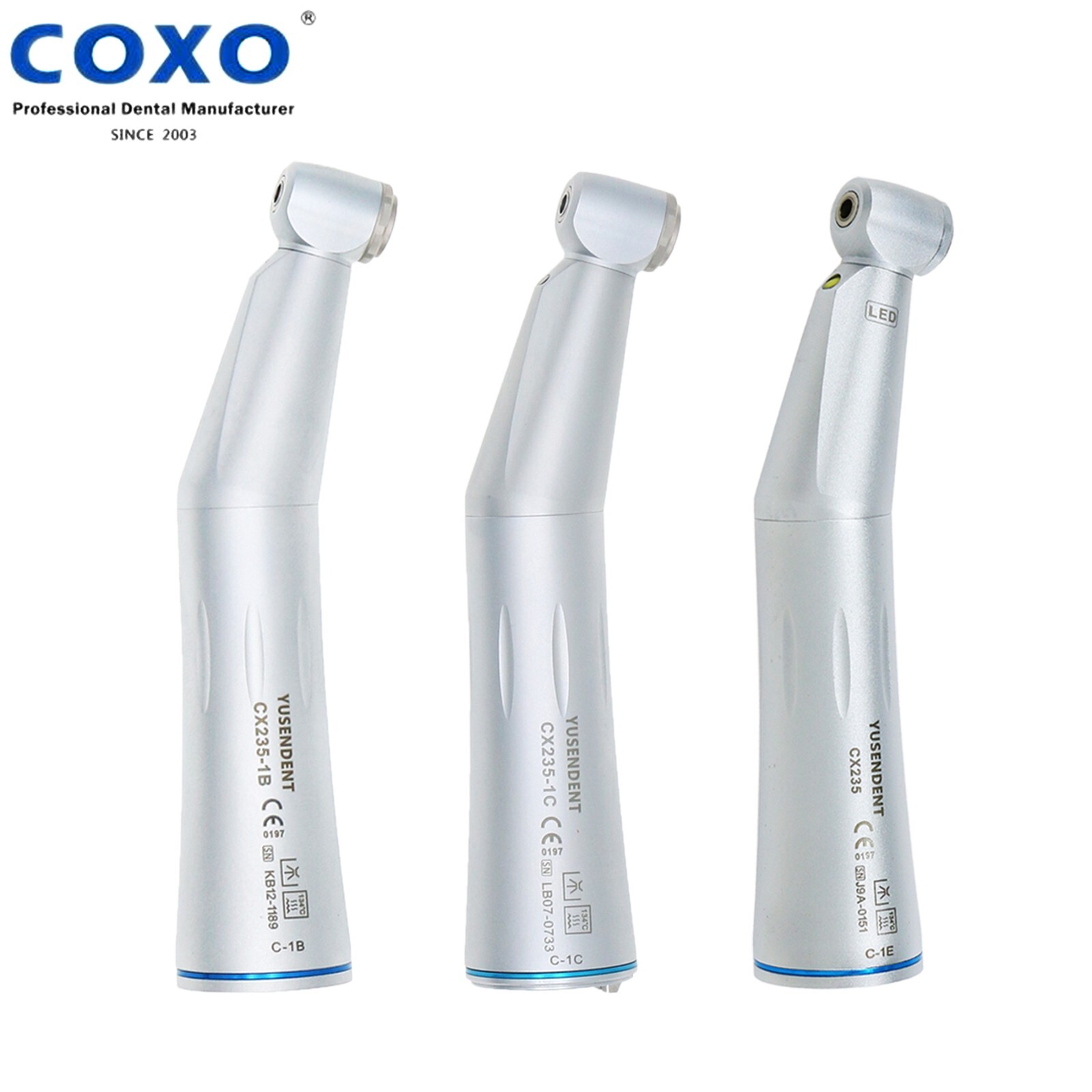 COXO Dental Low Speed Handpiece Fiber Optic 1:1 Contra Angle fits NSK Kavo