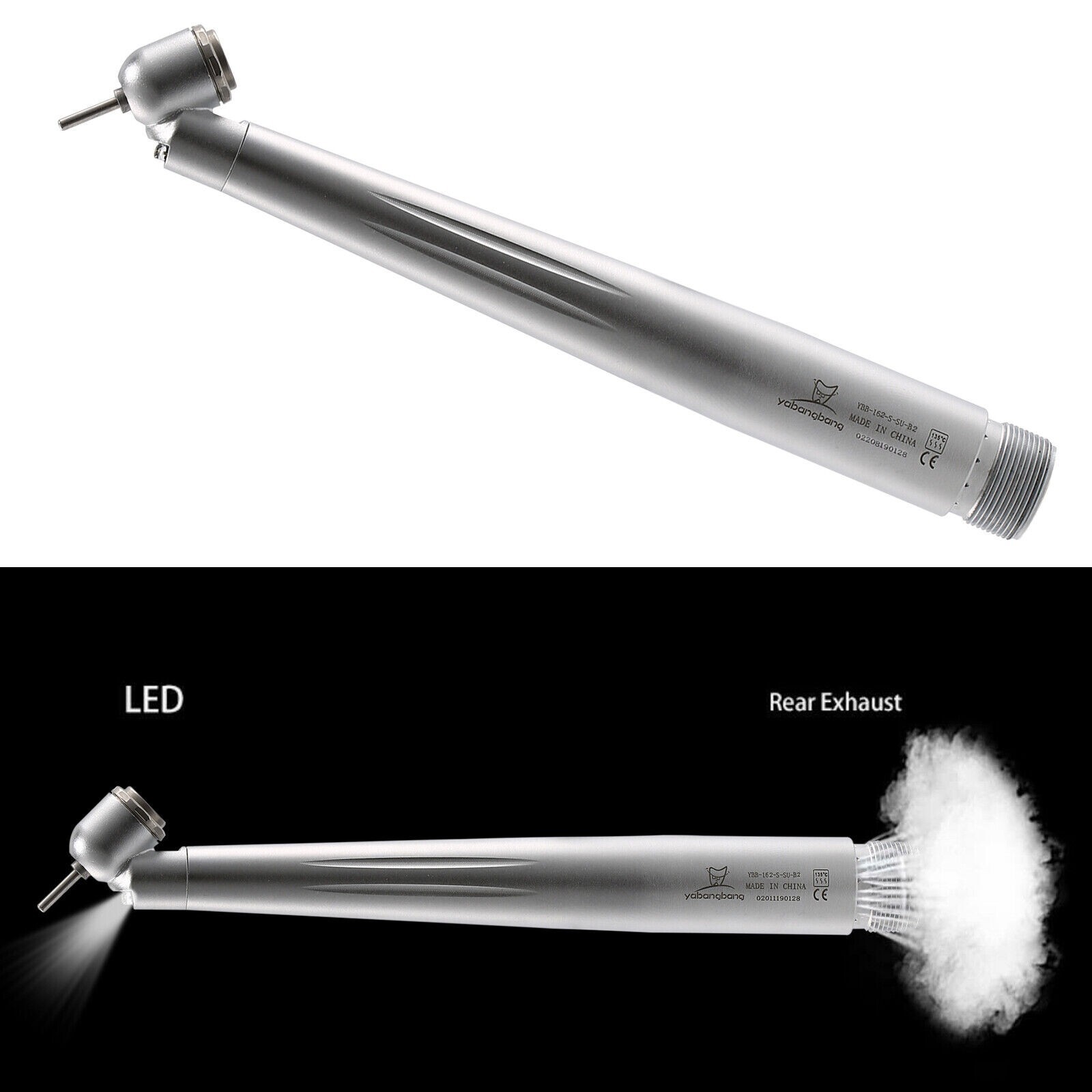 Dental 45° Angle Degree LED Light push button head optic fiber handpiece 2H USA