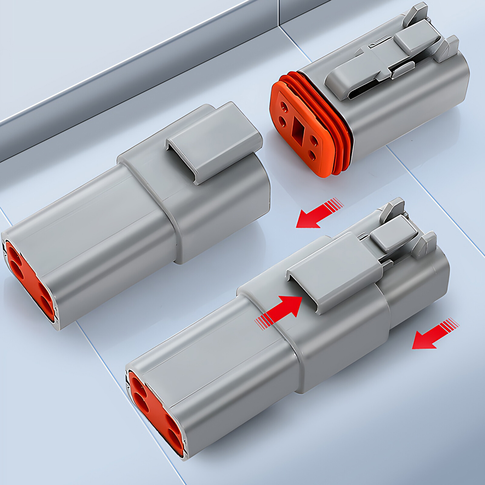 DEUTSCH DT SERIES MULTI PLUG WATERPROOF CONNECTOR 2 3 4 6 8 12PIN MALE & FEMALE