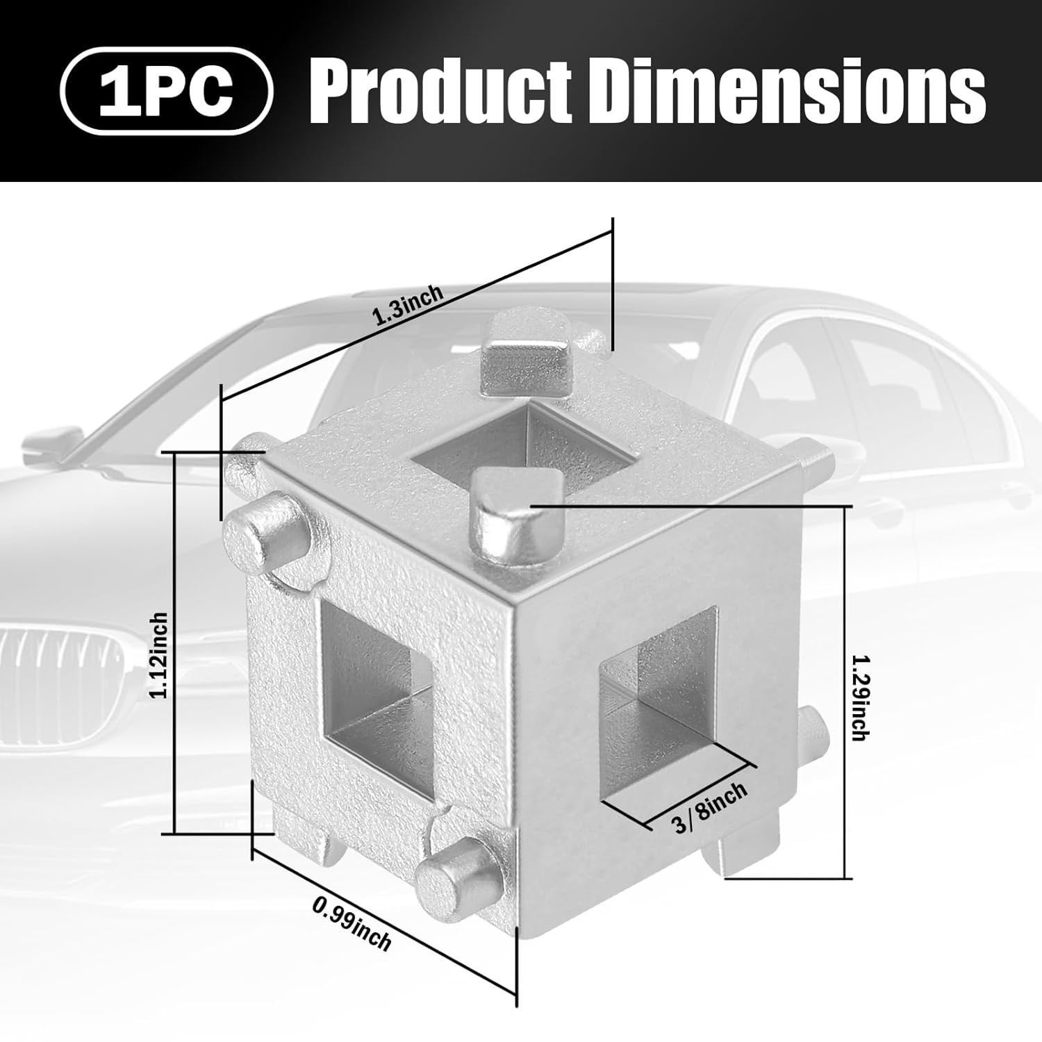 3/8″ Drive Brake Caliper Compression Tool 6-Face Car Rear Brake Caliper Tool Kit