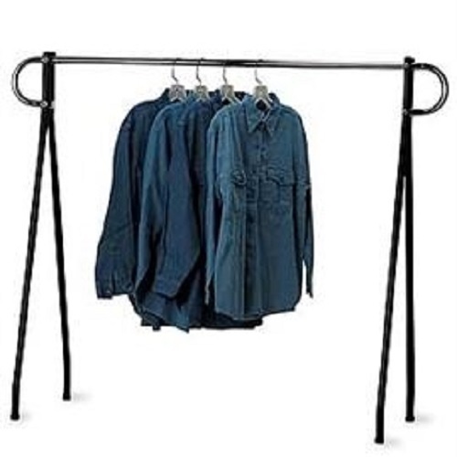Clothing Rack Black & Chrome Single Rail Retail Storage Garment Salesman 48 x 60