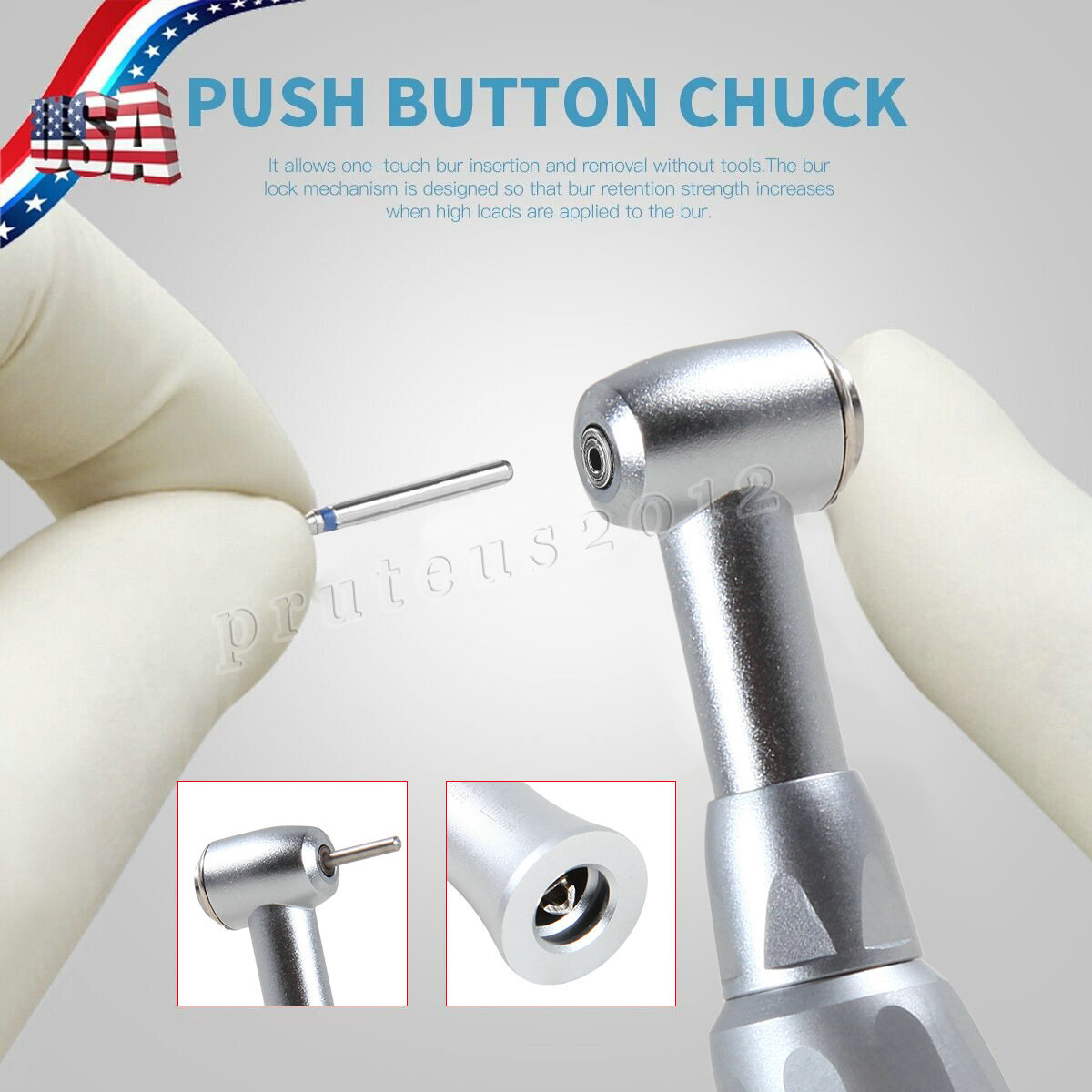 NSK Style Dental Low Speed Contra Angle Handpiece Fit FG 1.6mm Burs E-type