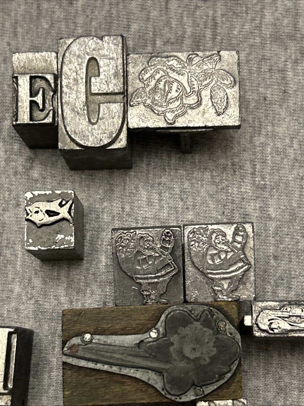 Letterpress Printing Block Mixed Lot Letters, Numbers, Symbols, BB & S Chicago