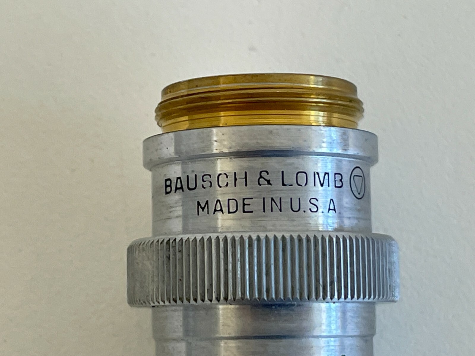 A6: Bausch & Lomb Microscope Flat Field Objective 10X 0.25 N.A 0.18 Cover Glass