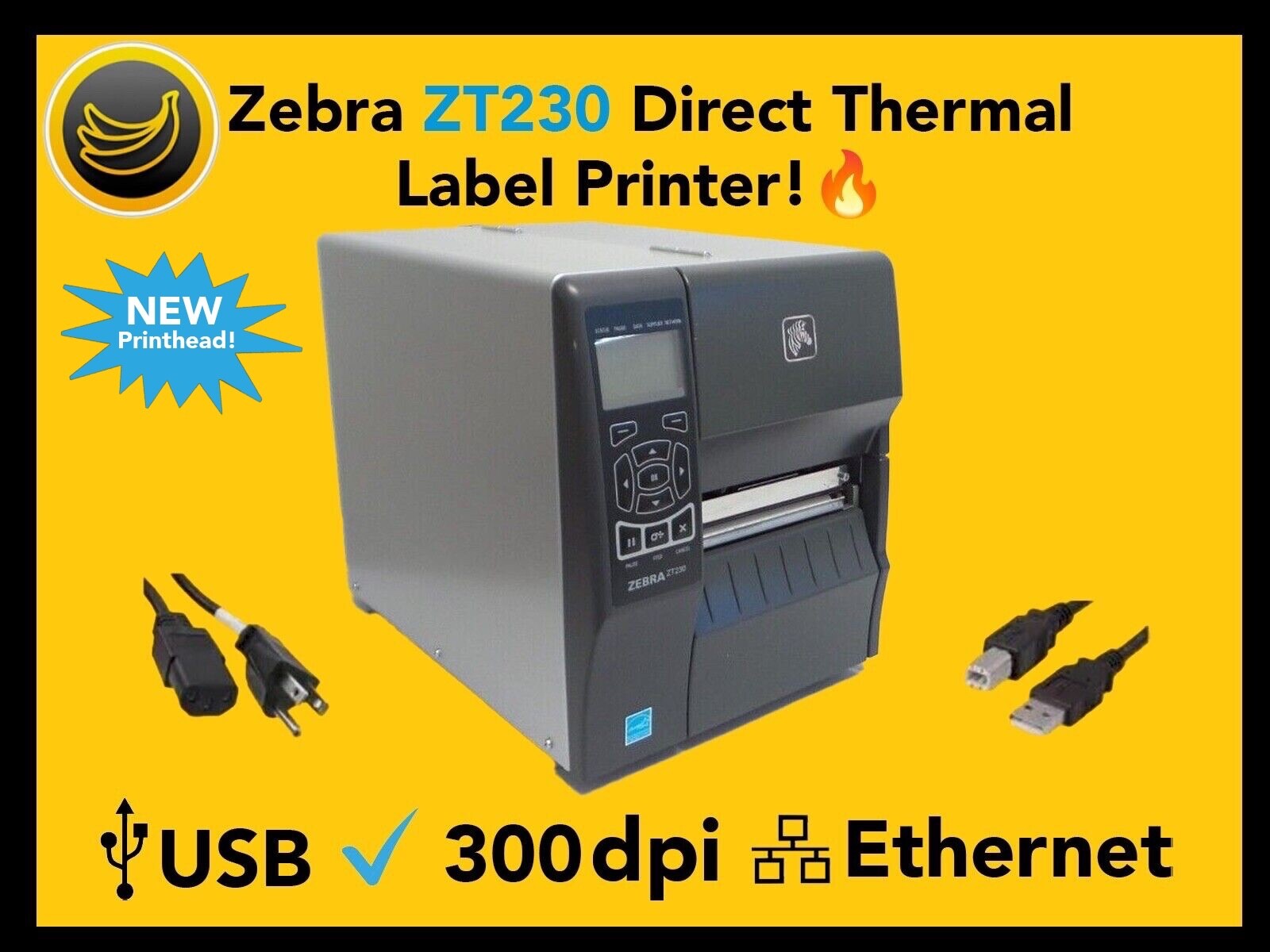 Zebra ZT230 Direct Thermal Label Printer 300 dpi, USB, Ethernet! USA Seller!?⭐