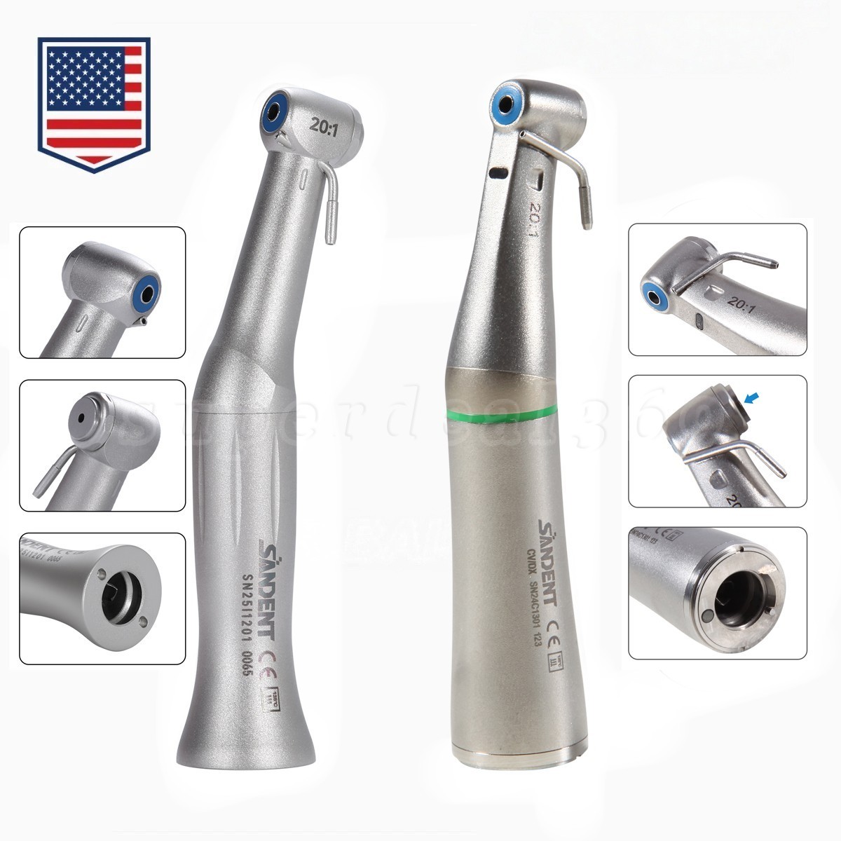 Dental Implant Handpiece 20:1 (LED) Contra Angle Fit Surgical Implant Motor CE