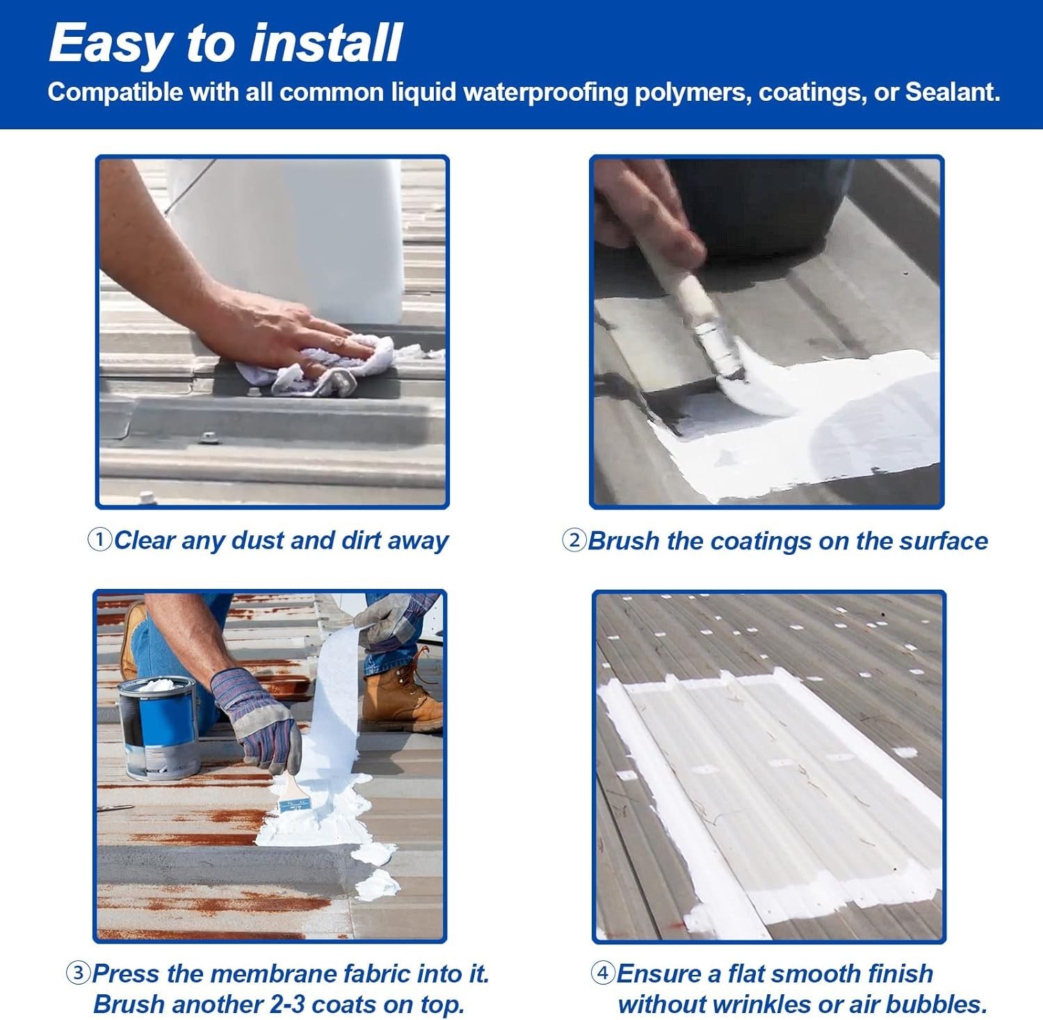 High Compatibility Fiberglass Fabric for Waterproof Coatings