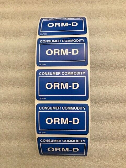 5 ORMD ORM-D 1.5 x 2.5 inch “other” HAZMAT Qty Shipping Label Sticker UPS Fedex