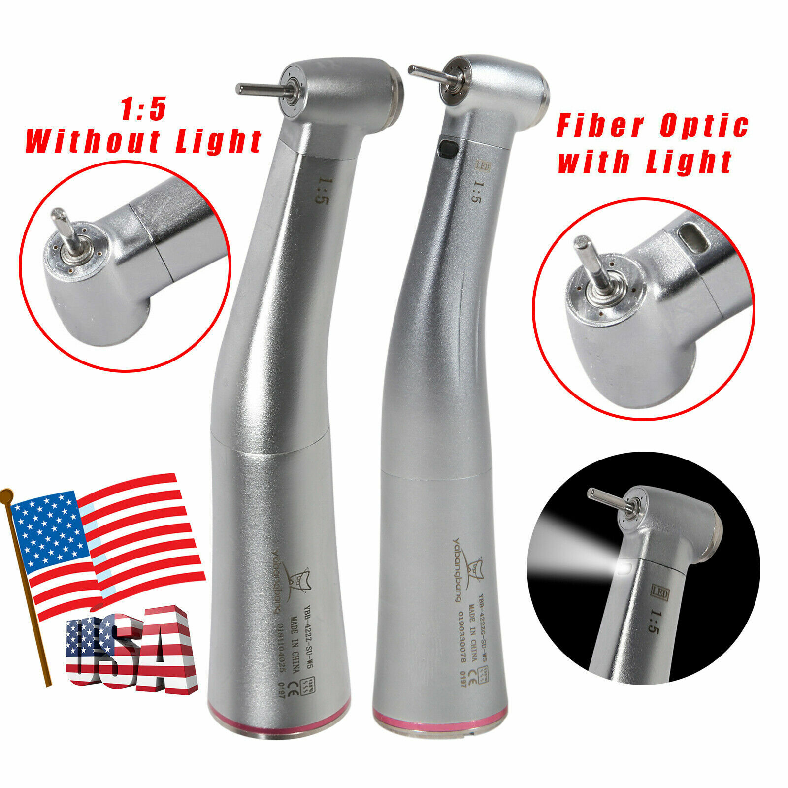 Ti-MAX X95L Dental 1:5 Fiber Optic Contra Angle Low Speed Handpiece For NSK