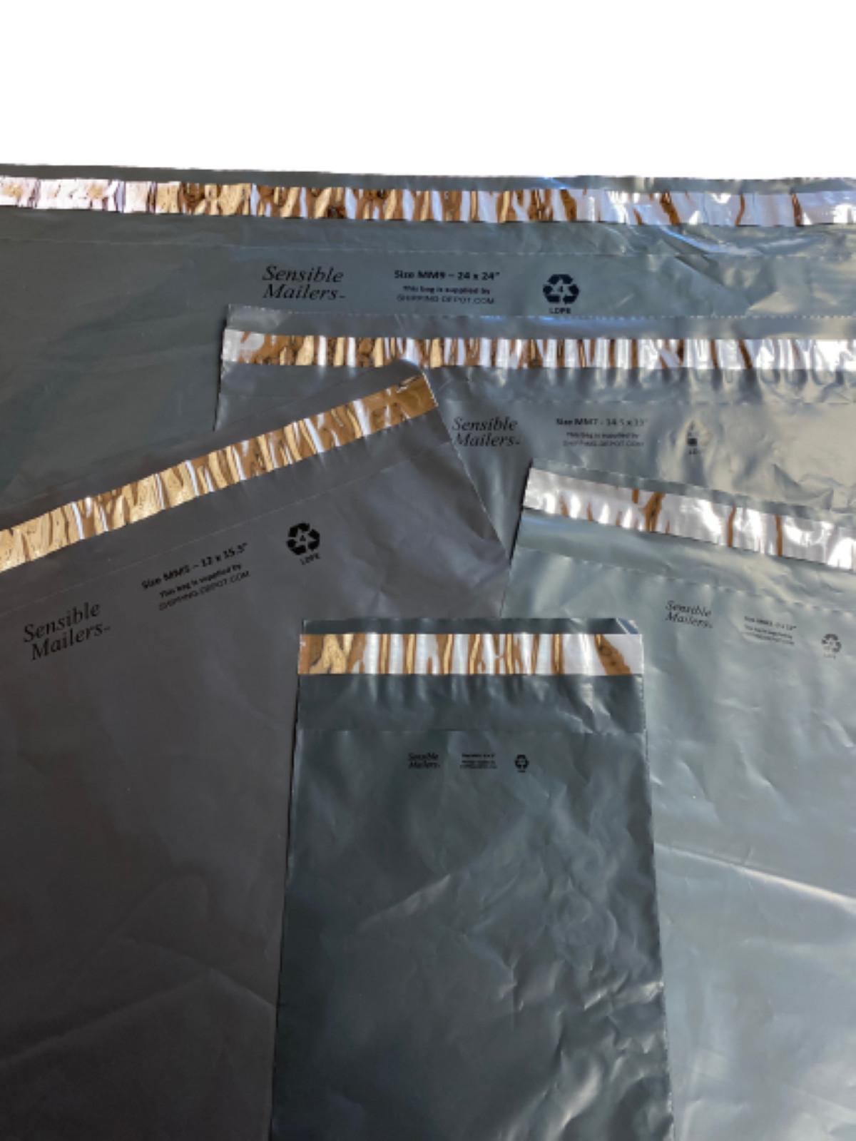Eco-Friendly Poly Mailer Envelopes by Sensible Mailers 100% Recycled Material