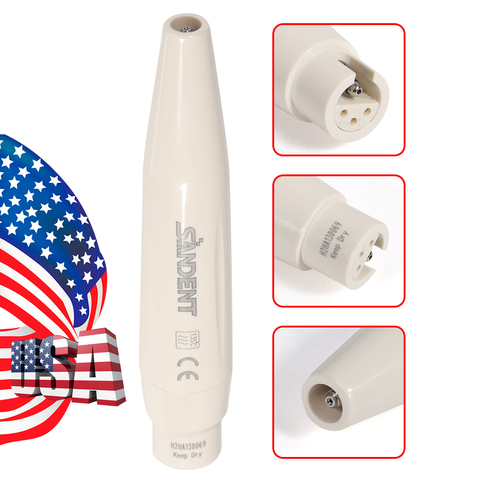 USA SANDENT Dental Piezo Ultrasonic Scaler Handpiece Fit DTE SATELEC Tips SK-D1