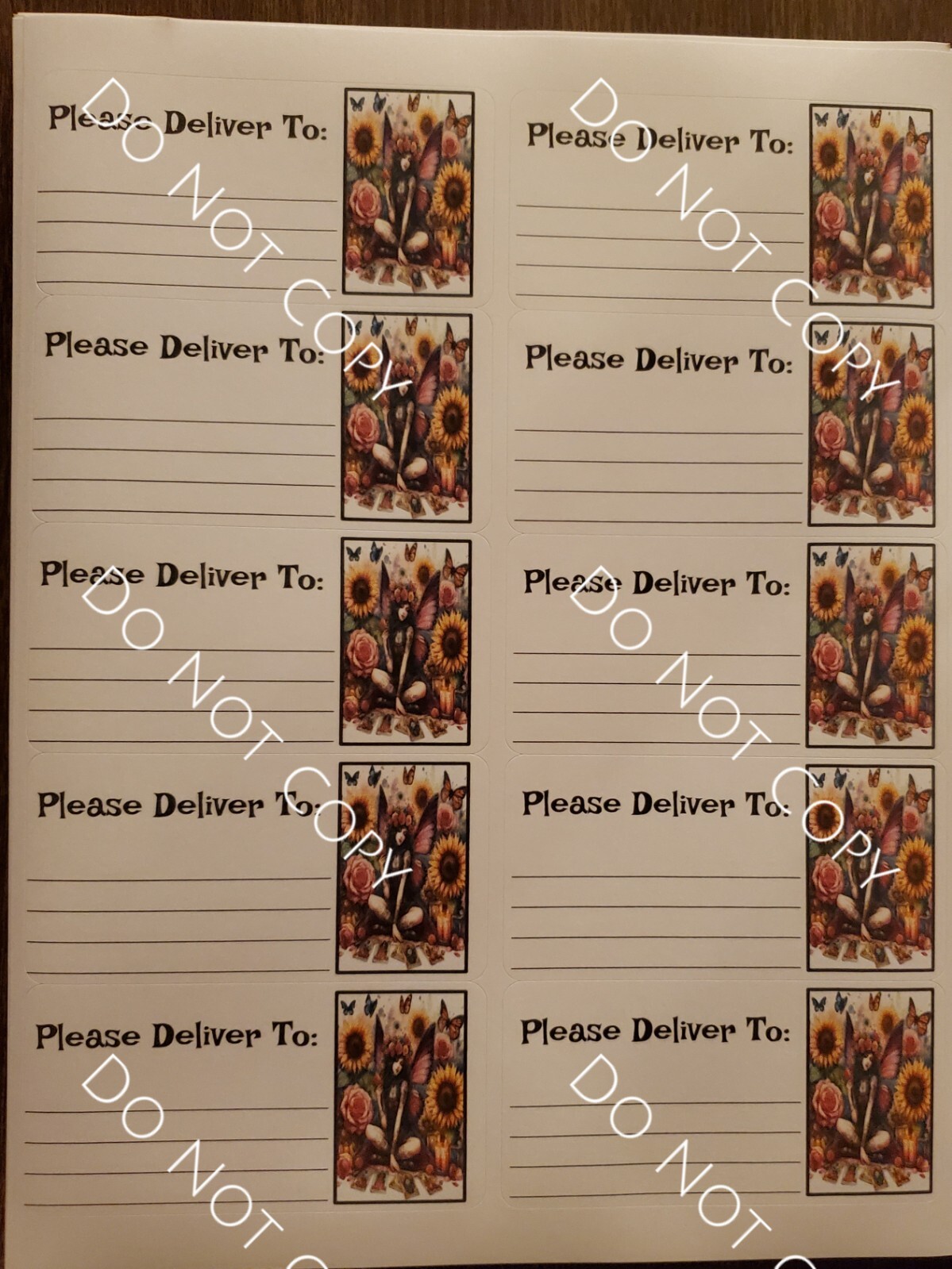 3 Sheets please deliver to address shipping labels (PDT) pen pal, mail