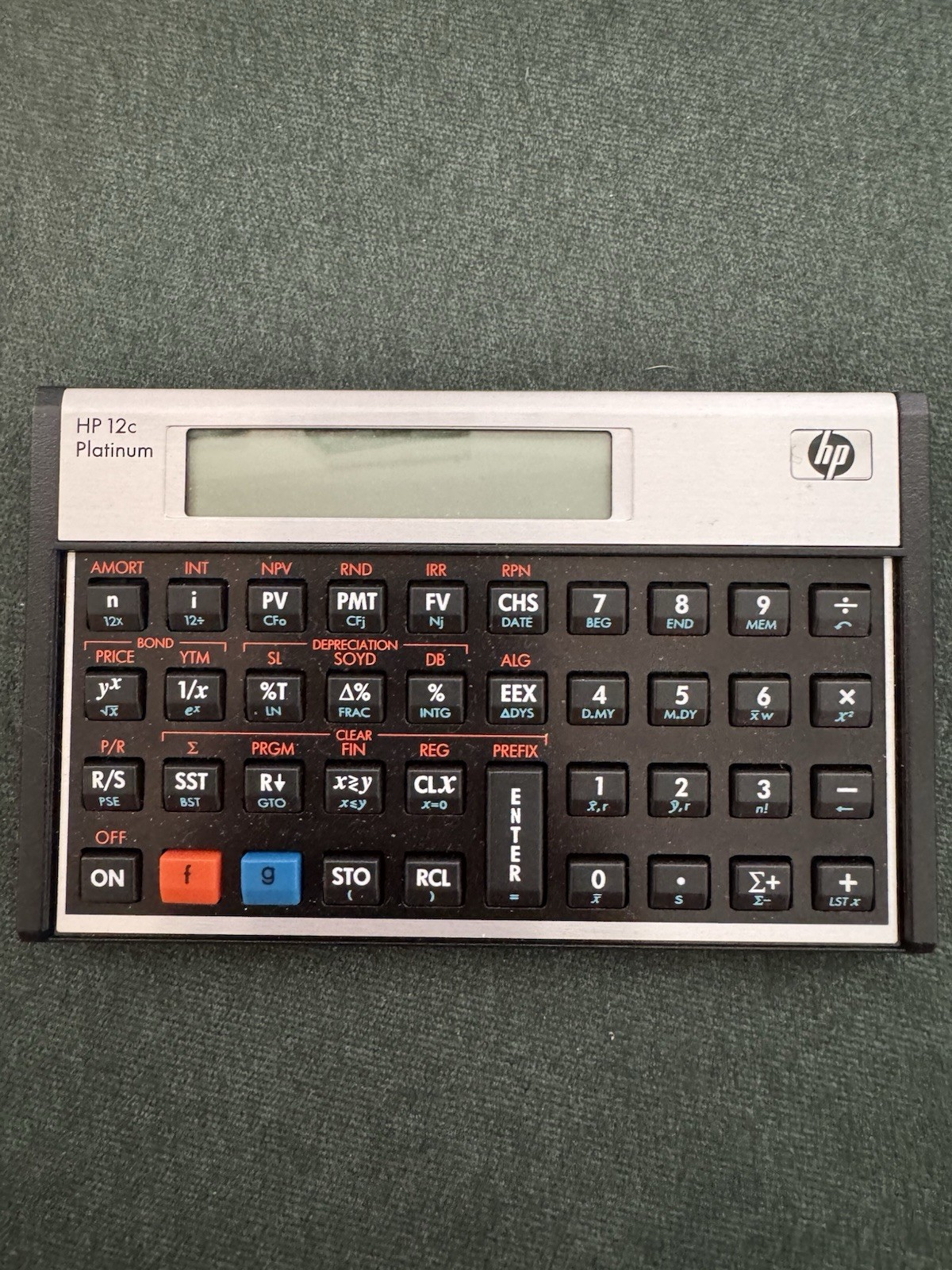 HP 12c Platinum Financial Pocket Calculator LCD Display Battery w/ Slip Case