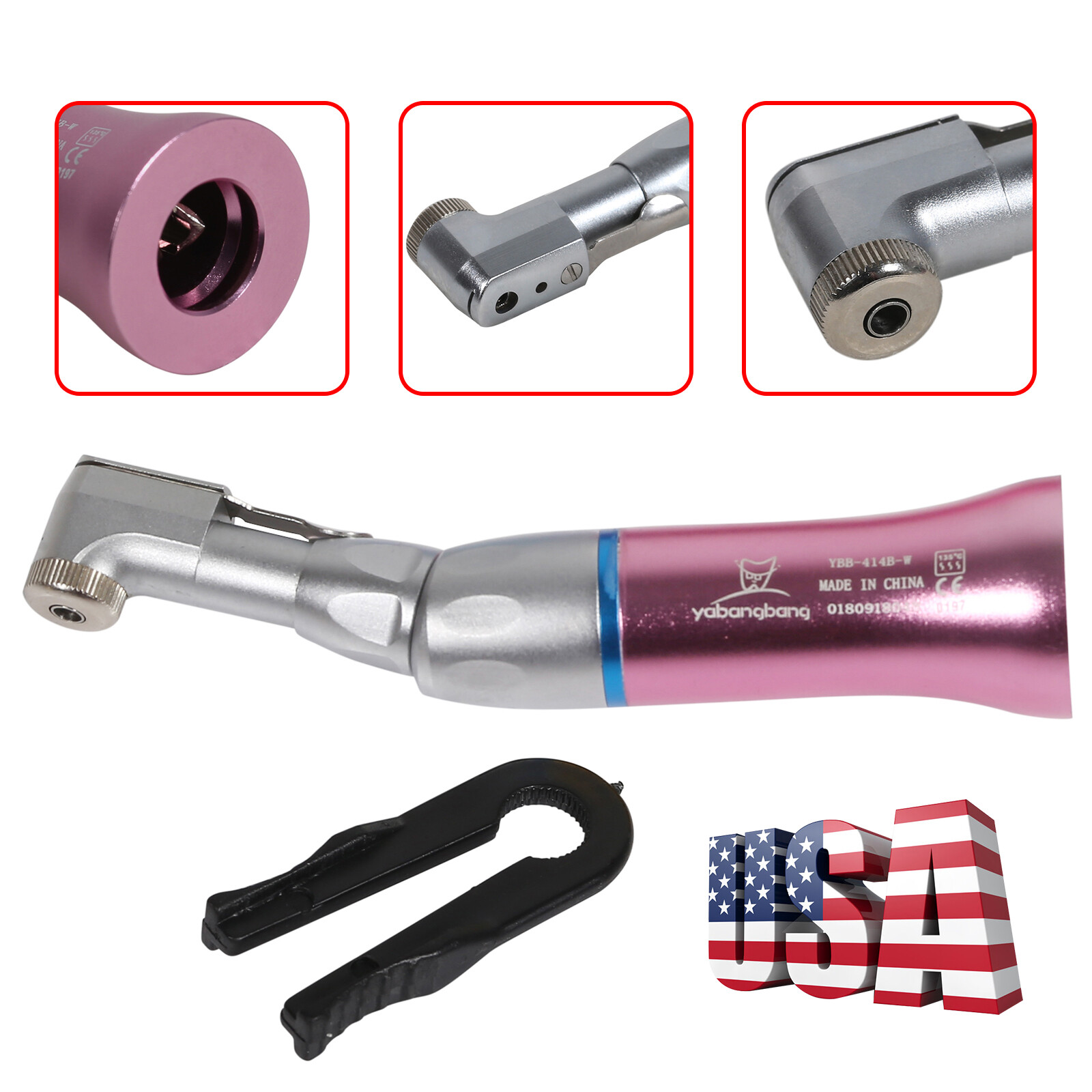 NSK Style Dental Slow Low Speed Handpiece Contra Angle/Air Motor 4 Hole