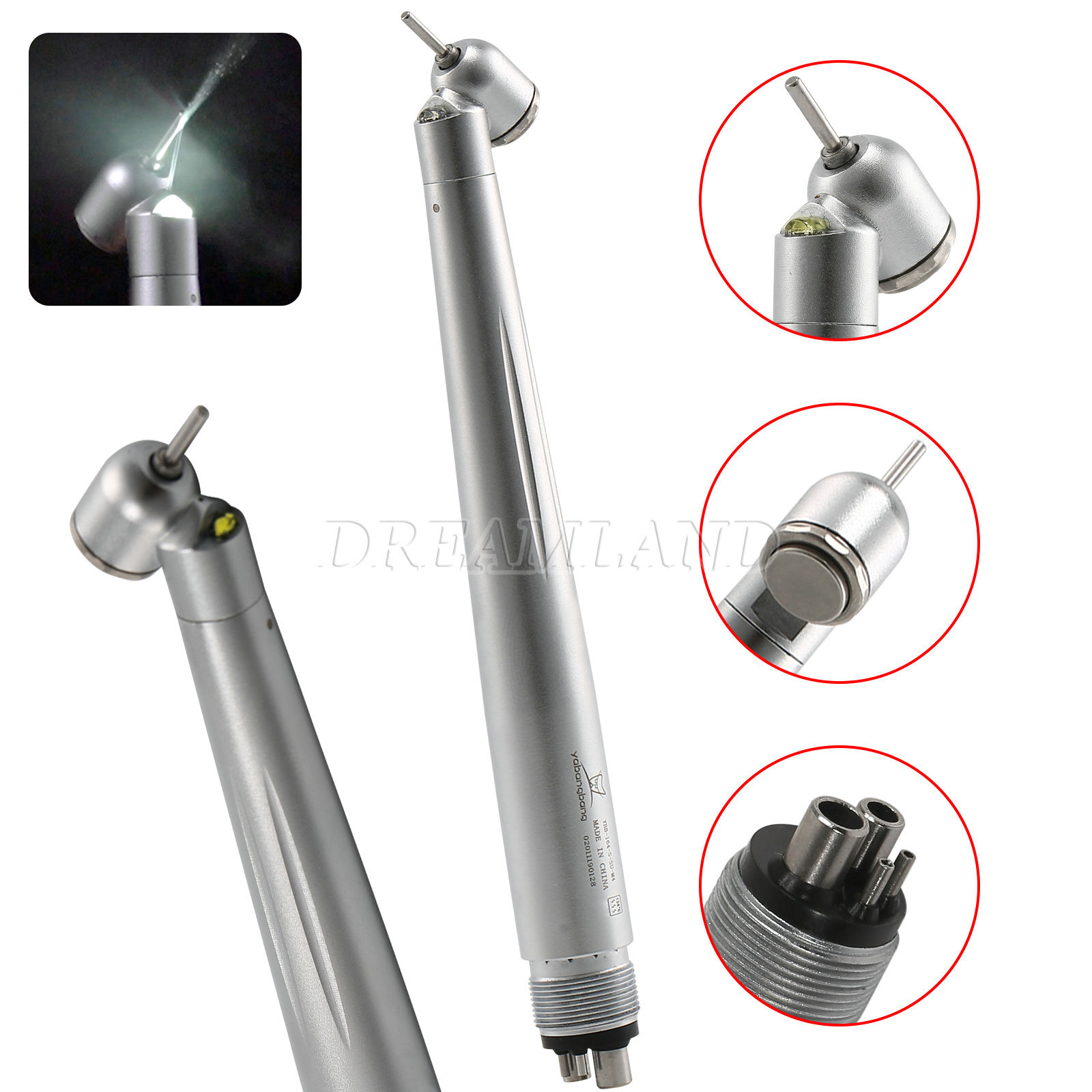 Dental 45 Degree Handpiece LED E-generator Surgical High Speed Rear Air