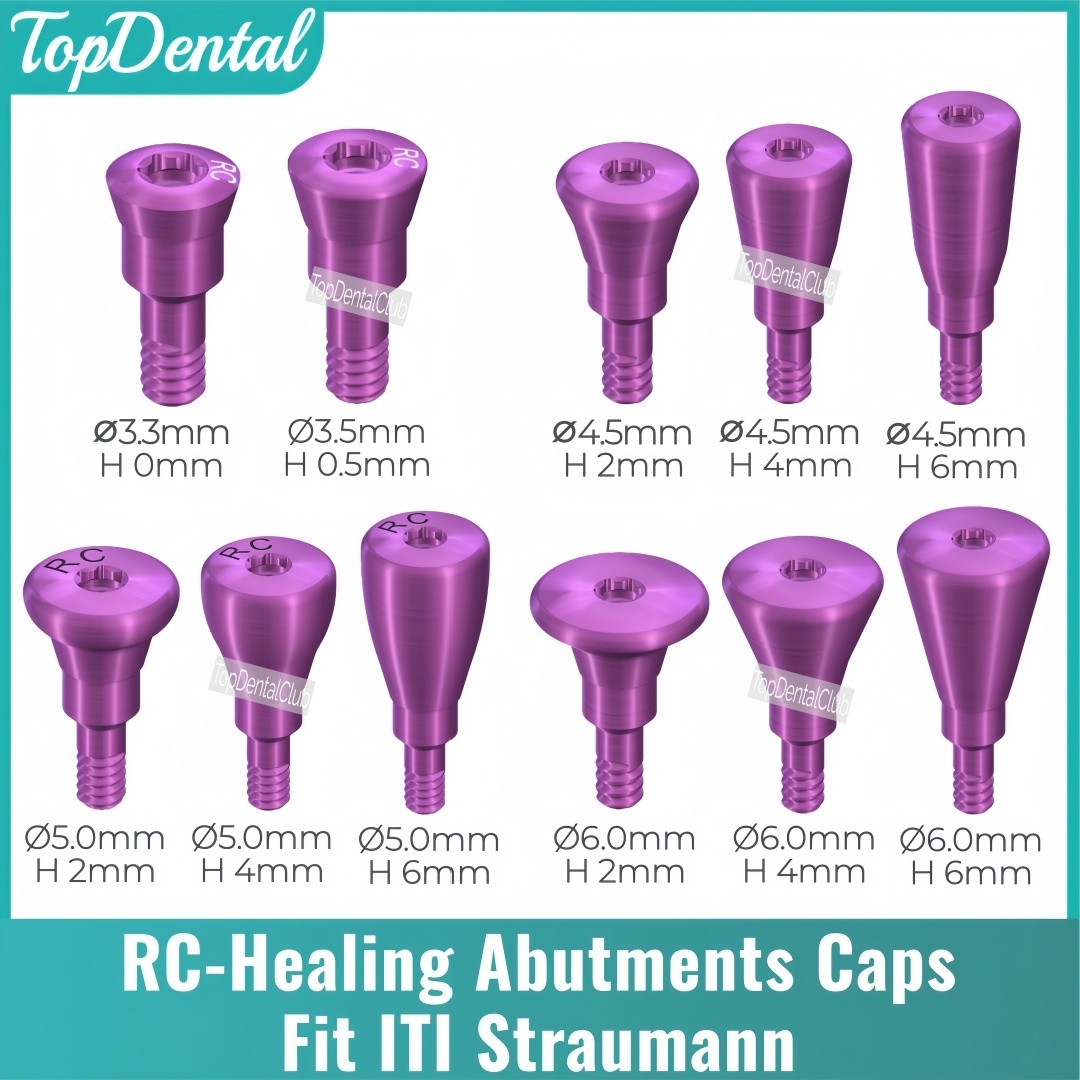 NC/RC Dental Healing Abutment Closure Cap Bone Level Titanium Fits ITI Straumann
