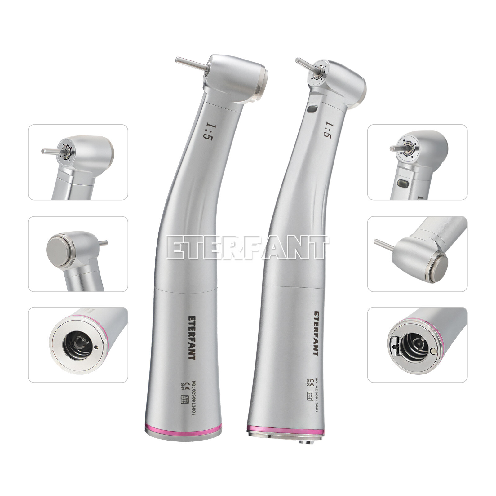 NSK Style Dental 1:1/1:5/20:1 Fiber Optic LED Increasing Contra Angle Handpiece
