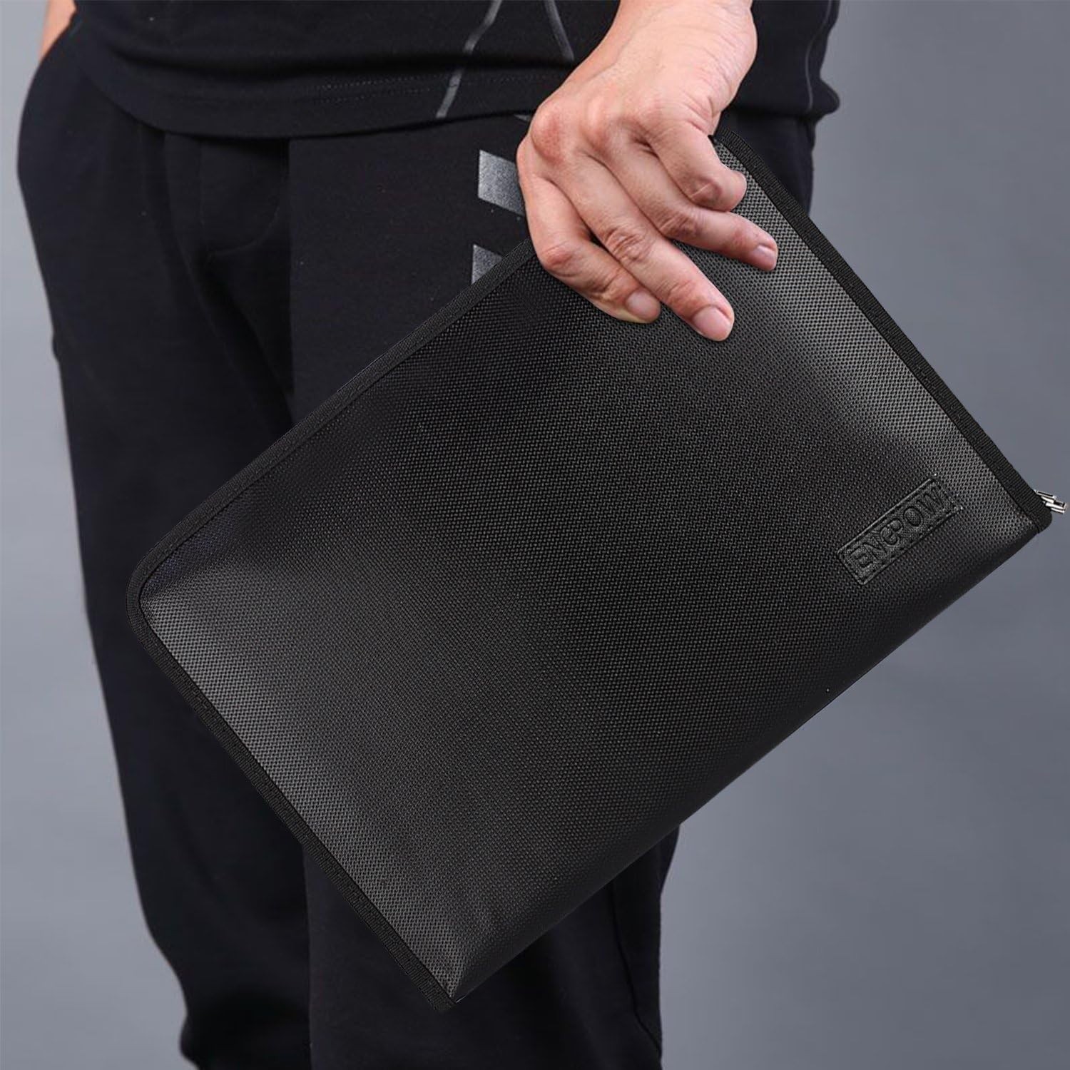 Durable Waterproof Document Pouch with Fireproof Features and Zipper Closure