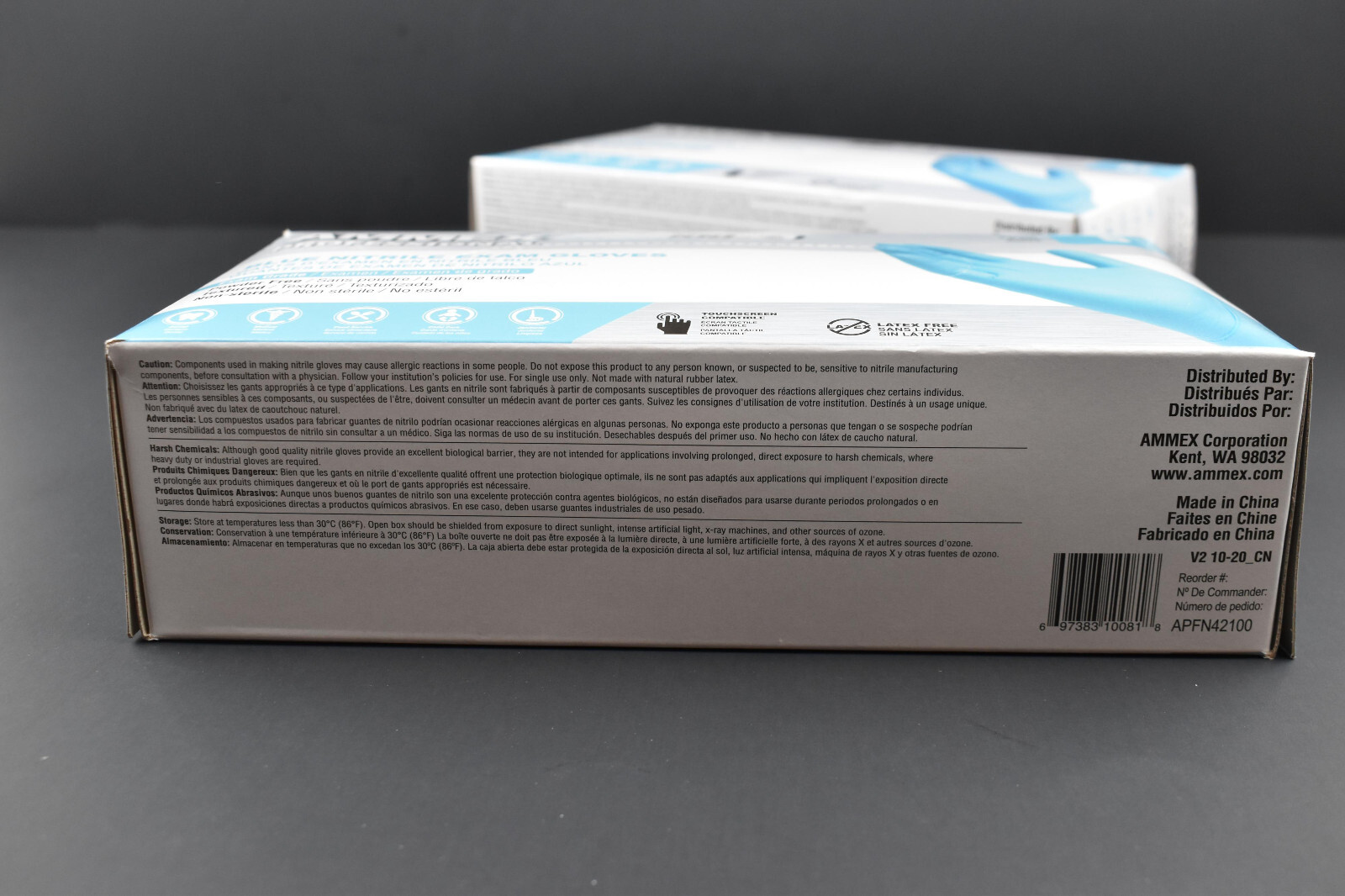 AMMEX Professional Blue Nitrile Medical Food Disposable Gloves Powder&Latex Free
