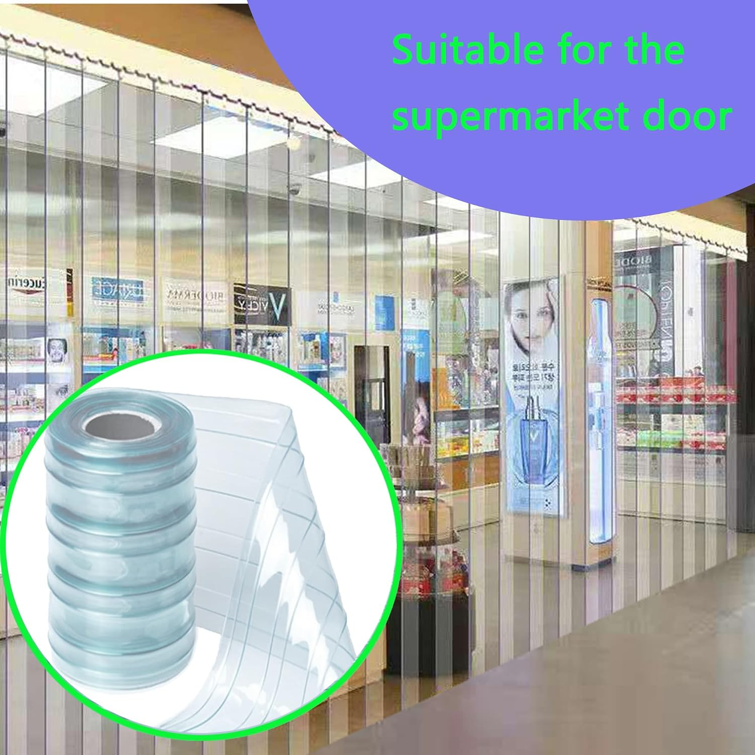 Plastic Vinyl Replacement Strip Curtain-Door – Clear Waterproof PVC for Warehous
