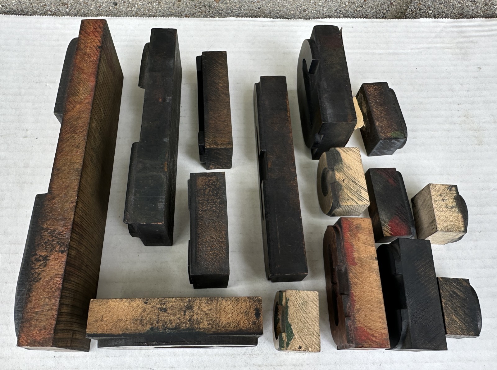 Vintage Letter C Letterpress Type Set Wood Print Blocks Lot of 15 Largest 8″