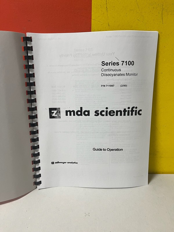 mda scientific 711997 7100 Continuous Diisocyanates Monitor Guide to Operation