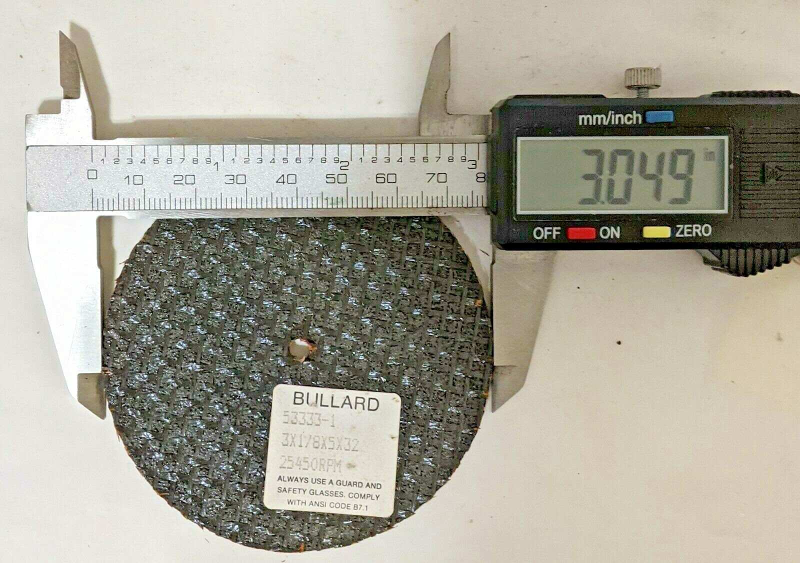 3″ x 1/8″ x 5/32″ CUT-OFF WHEEL BULLARD 53333-1 [25,000 RPM] (QTY: 5) USA NOS