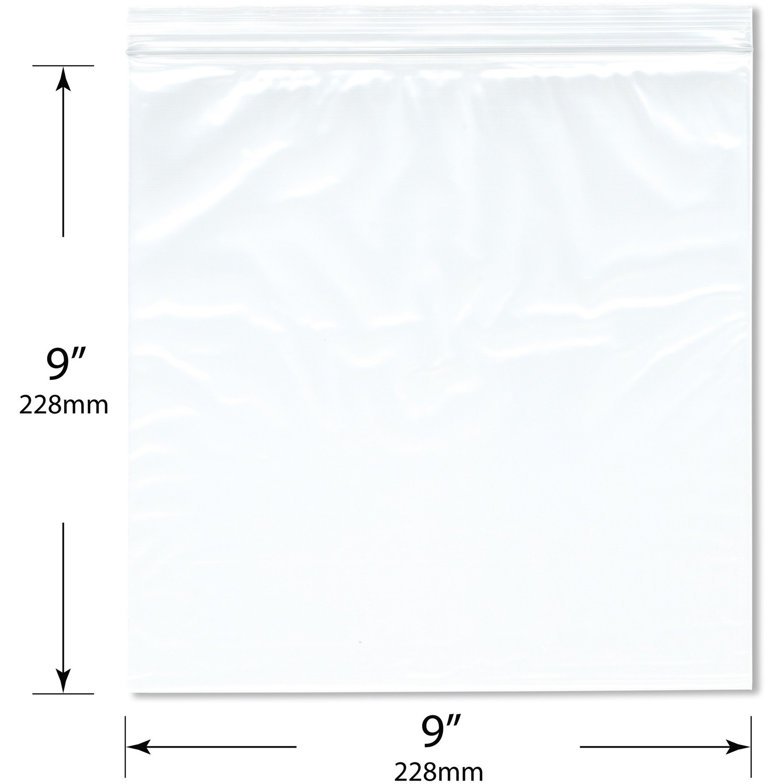 Plymor 9″ x 9″, 2 Mil Zipper Reclosable Plastic Bags