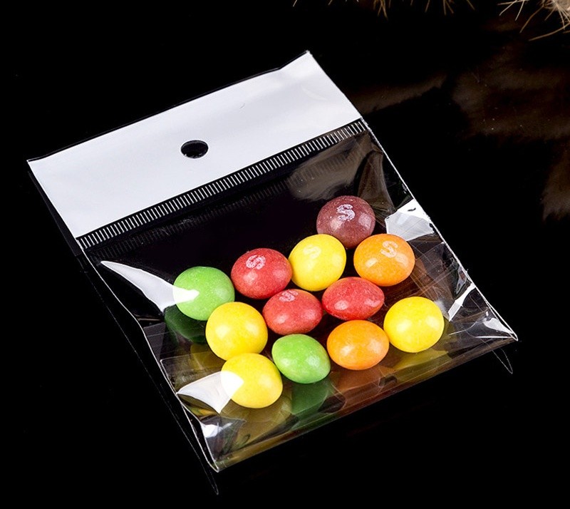 100-500pcs OPP Clear Plastic Self Seal Adhesive Bags Poly Pouch with Hang Hole
